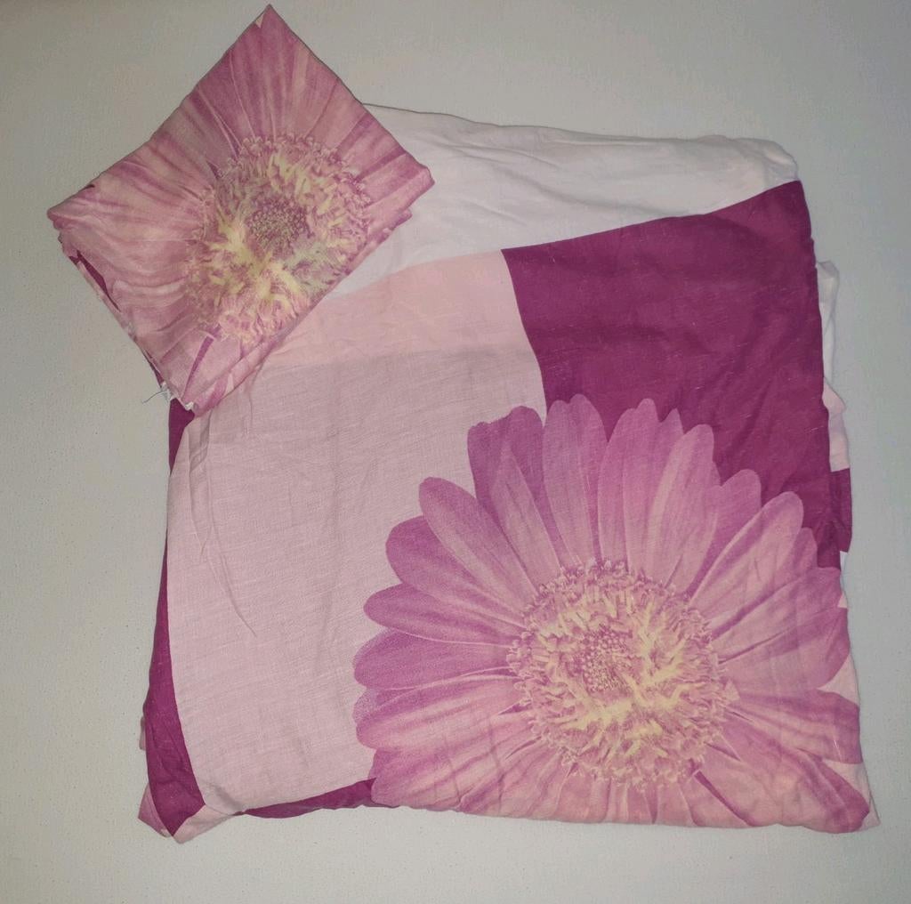 Dekbedovertrek met bloemenprint, Ophalen of Verzenden, Eenpersoons, Roze, Dekbedovertrek