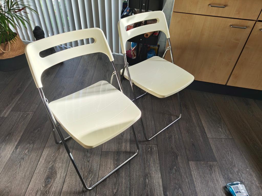 2x IKEA Nisse klapstoelen - gebruikt, functioneel, Huis en Inrichting, Stoelen, Ophalen, Gebruikt, Twee, Overige kleuren