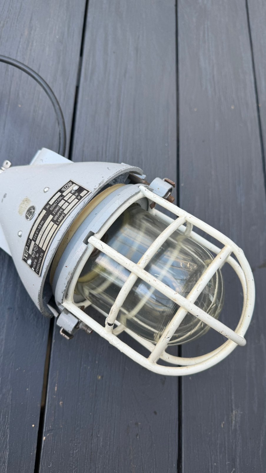 Originele DDR industriële EOW bunkerlamp – vintage –, Gebruikt, Industrieel, vintage, Metaal, E27 (groot)
