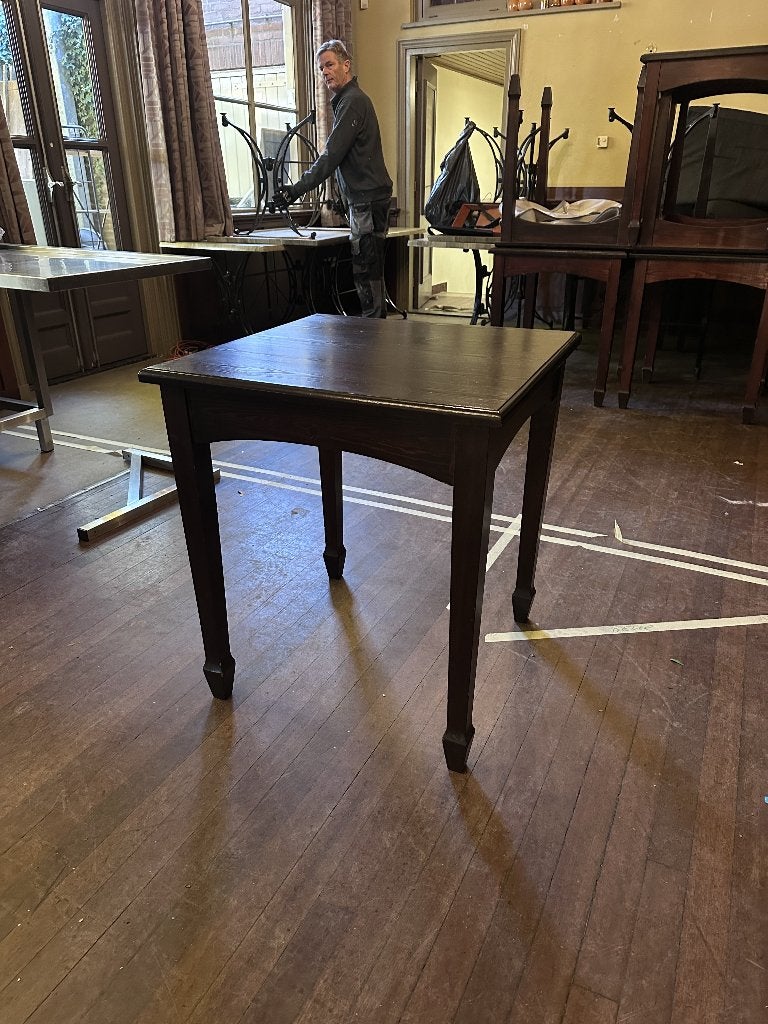 12x Café tafel - massief hout - 70x70CM - 12 stuks, Gebruikt, 200 cm of meer, Rechthoekig, 50 tot 100 cm