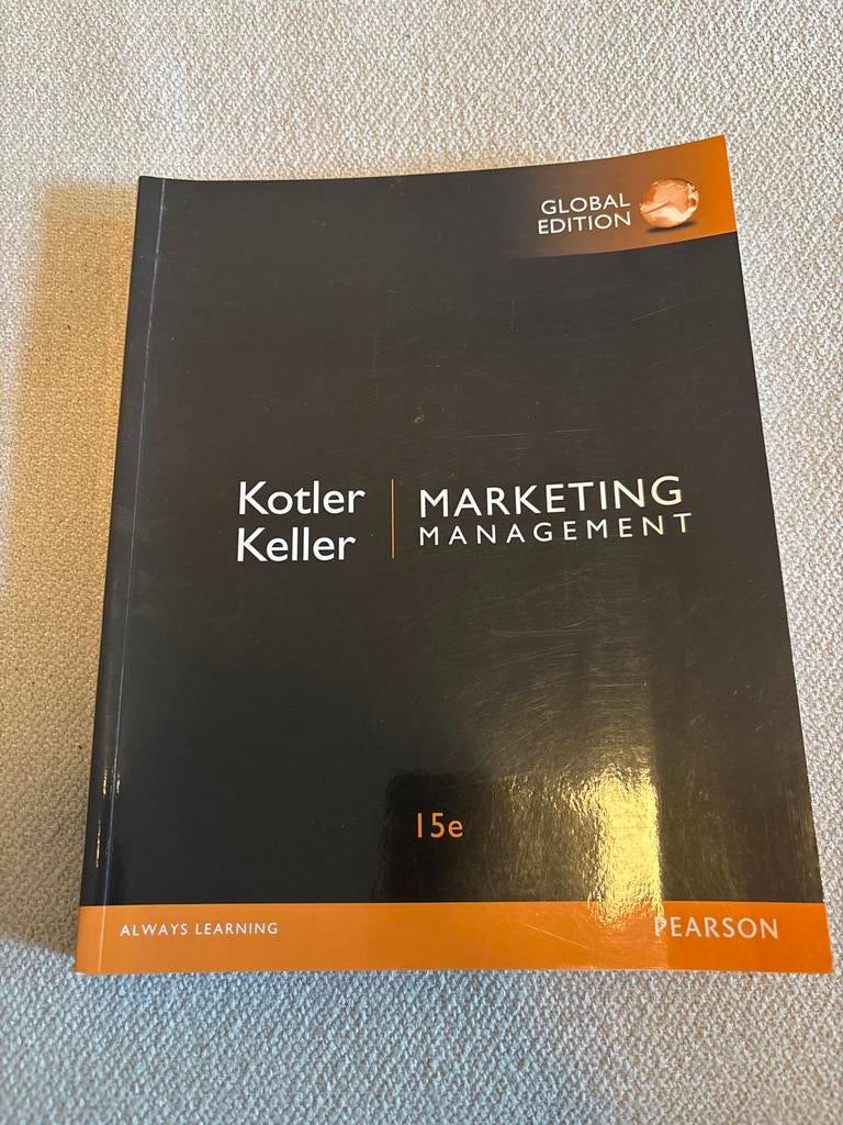 Kotler Keller Marketing Management 15e Global Edition, Ophalen of Verzenden, Zo goed als nieuw