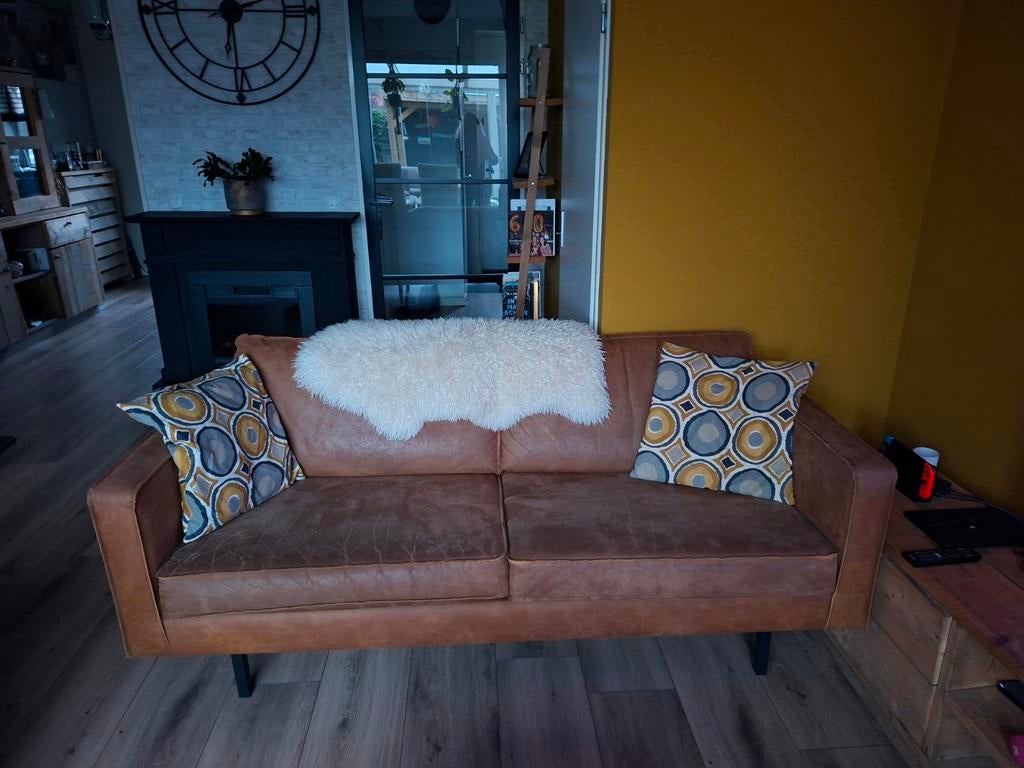 Bank van gerecycled leer, Ophalen of Verzenden