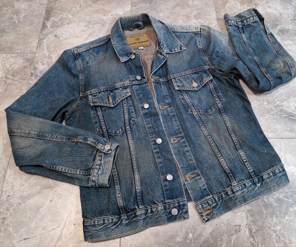 Vintage Tom Tailor Spijkerjas - Maat L, Ophalen of Verzenden, Zo goed als nieuw, Maat 38/40 (M), Blauw