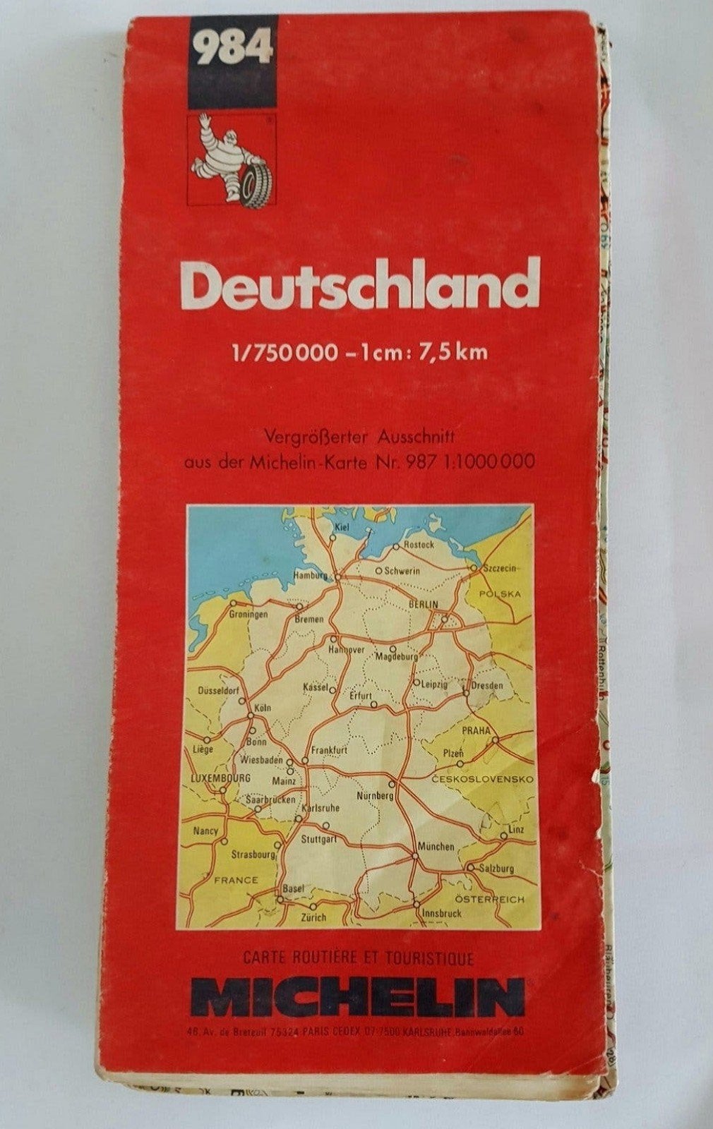 Auto wegenkaart Duitsland Michelin vintage 90s  (1992), Boeken, Atlassen en Landkaarten, Gelezen, Verzenden, Landkaart, Duitsland