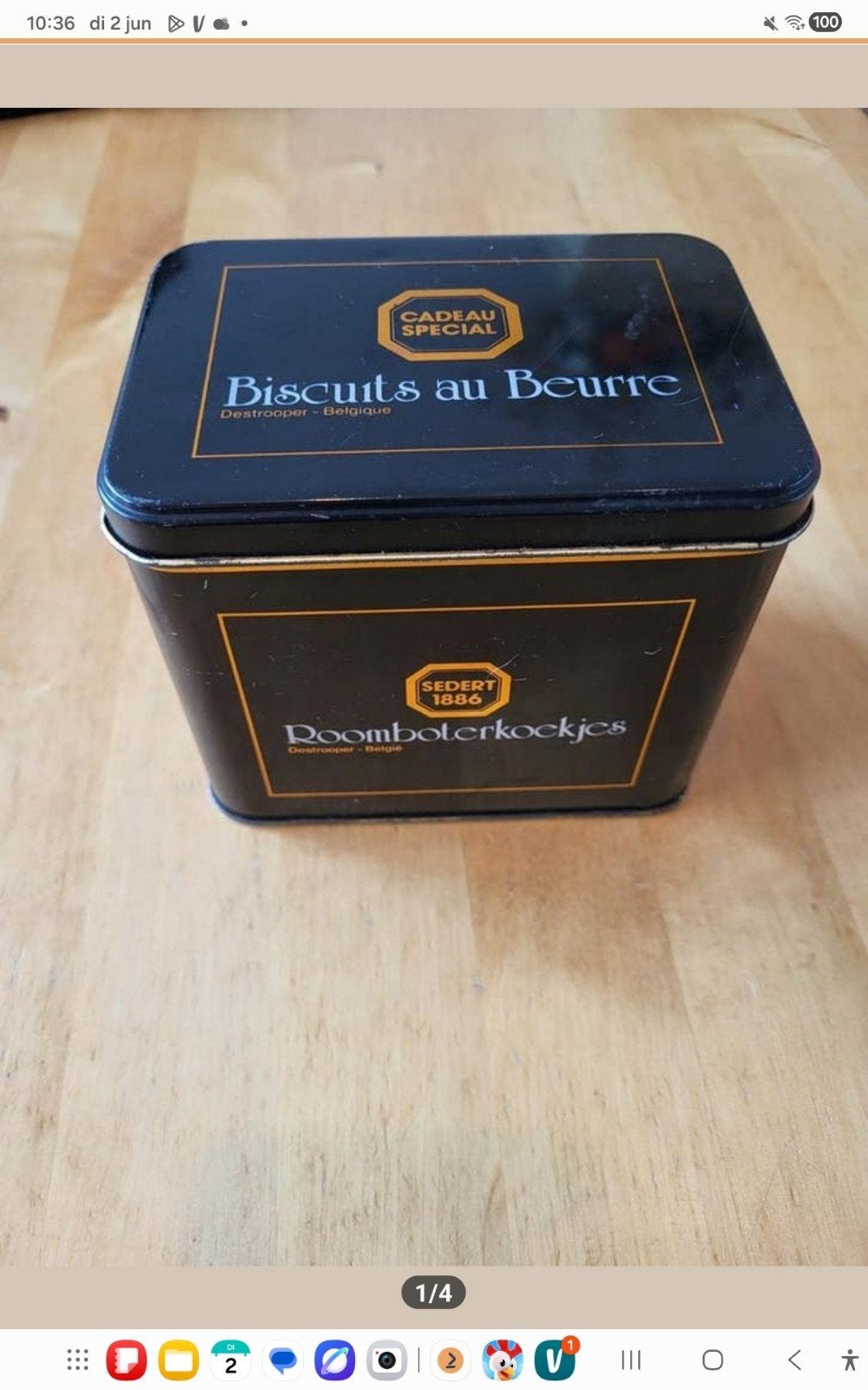 Destrooper Koekblik België - Vintage Zwart, Verzamelen, Blikken, Ophalen of Verzenden, Gebruikt, Overige