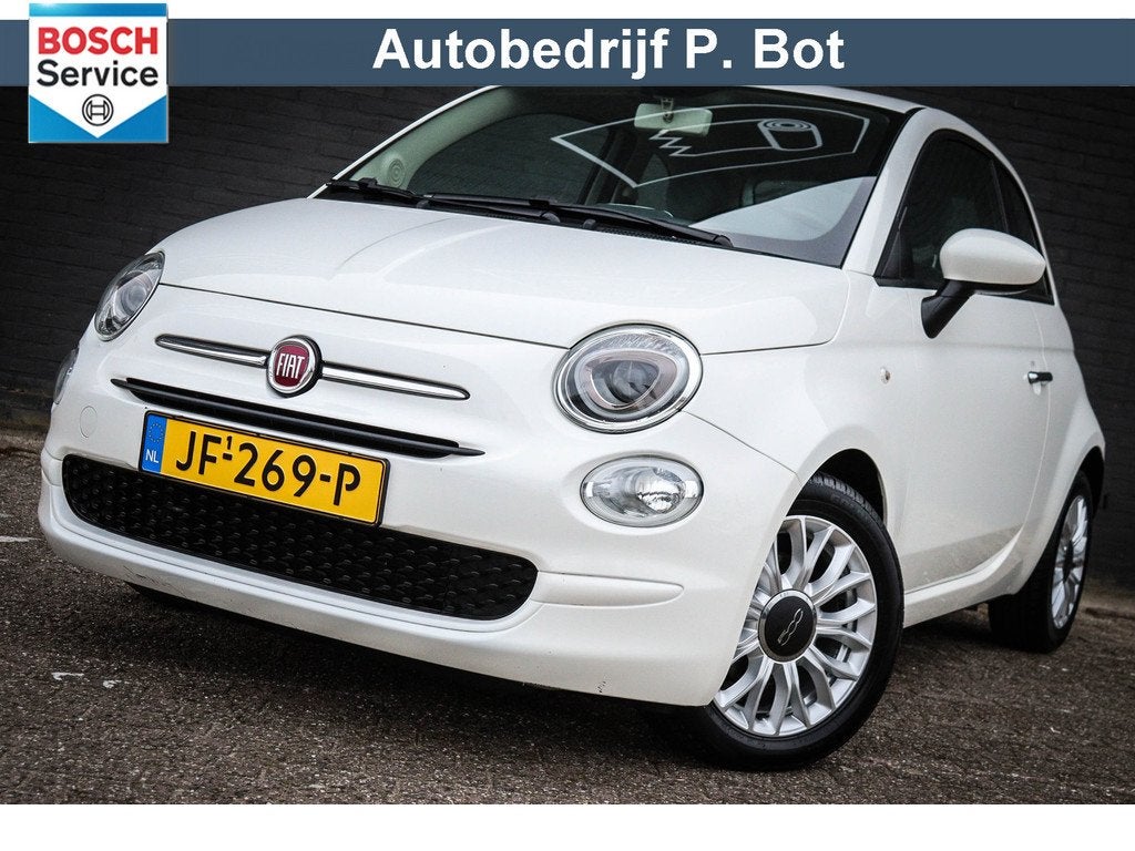 Fiat 500 0.9 TwinAir Turbo Popstar v. 8.450,- NU 7.950,-, Stof, Gebruikt, Elektrische ramen, Wit
