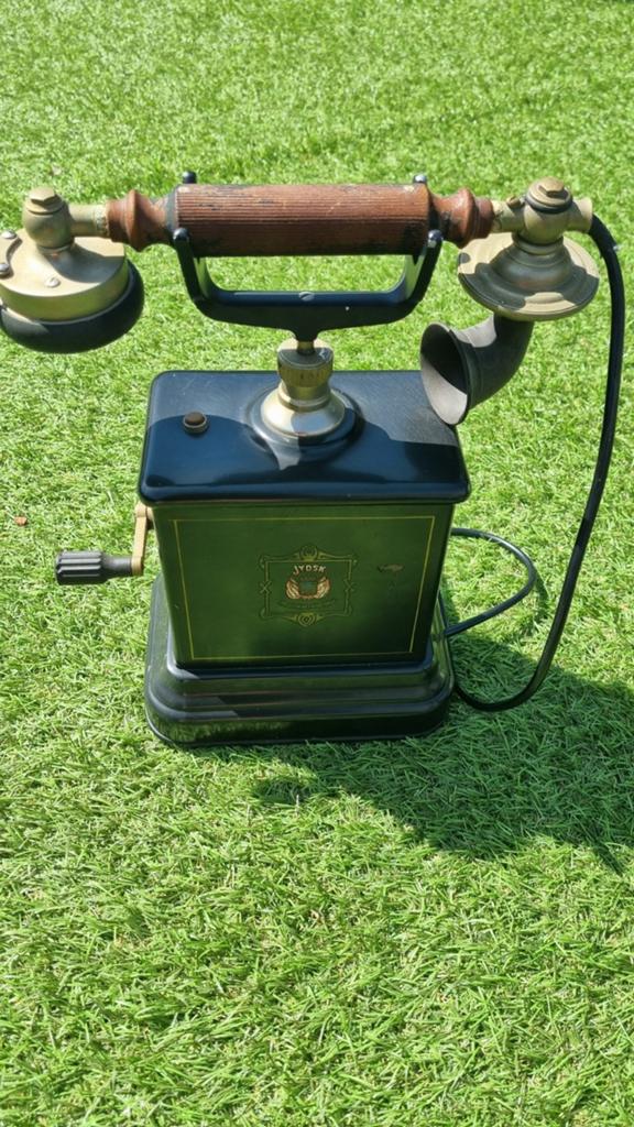 Antieke Jydsk Telefoon met Draaizwengel, Ophalen
