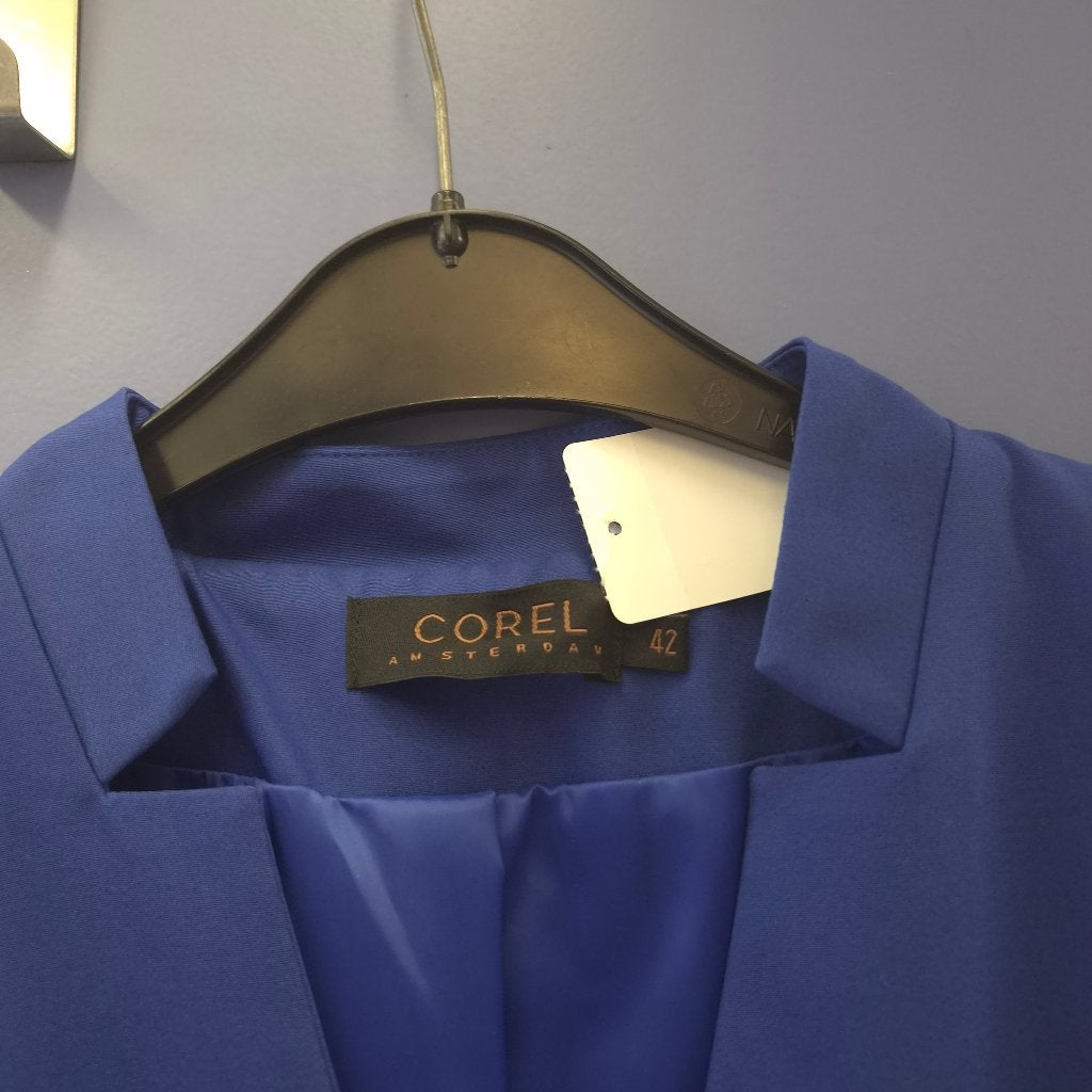 Corel Amsterdam broekpak blauw – blazer 42 broek 38 52055, Blauw, Ophalen of Verzenden, Zo goed als nieuw, Postbus 1234, 1000 AE Amsterdam