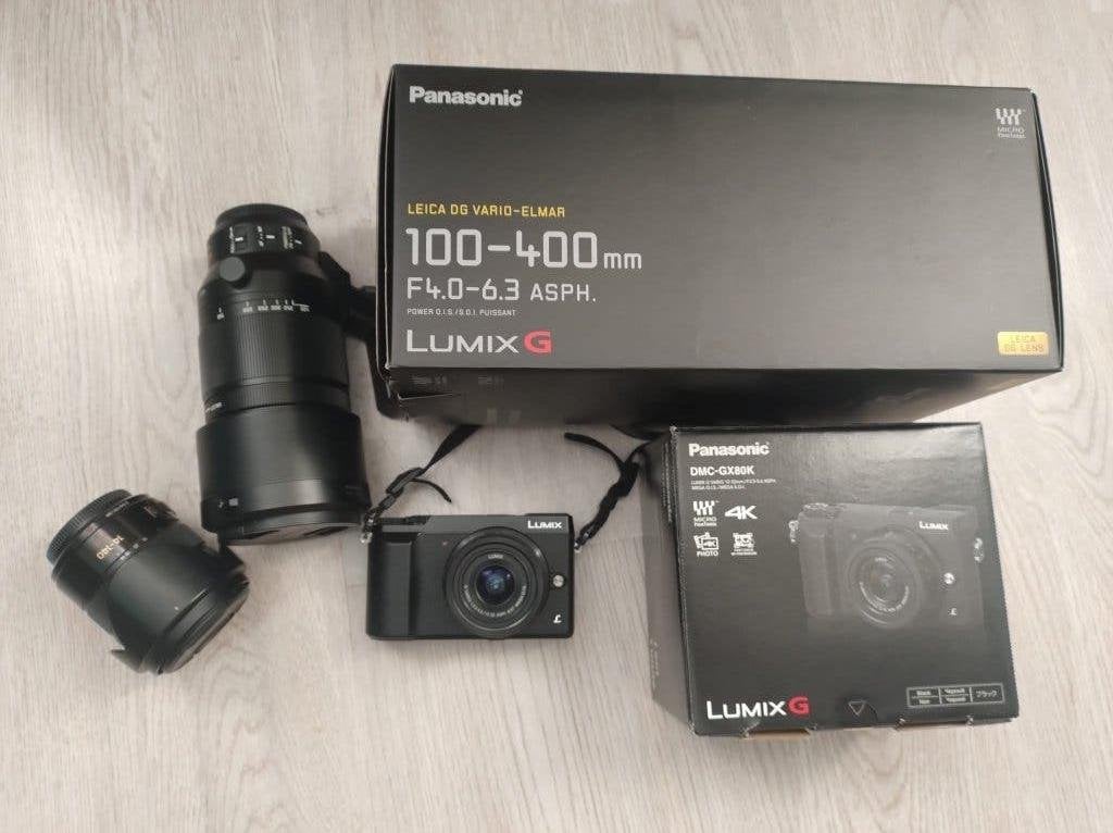 Panasonic Lumix GX80 + Leica 100-400mm + 14-140mm lens, Panasonic, Kantelbaar/draaibaar scherm, Bodydop, Ophalen of Verzenden