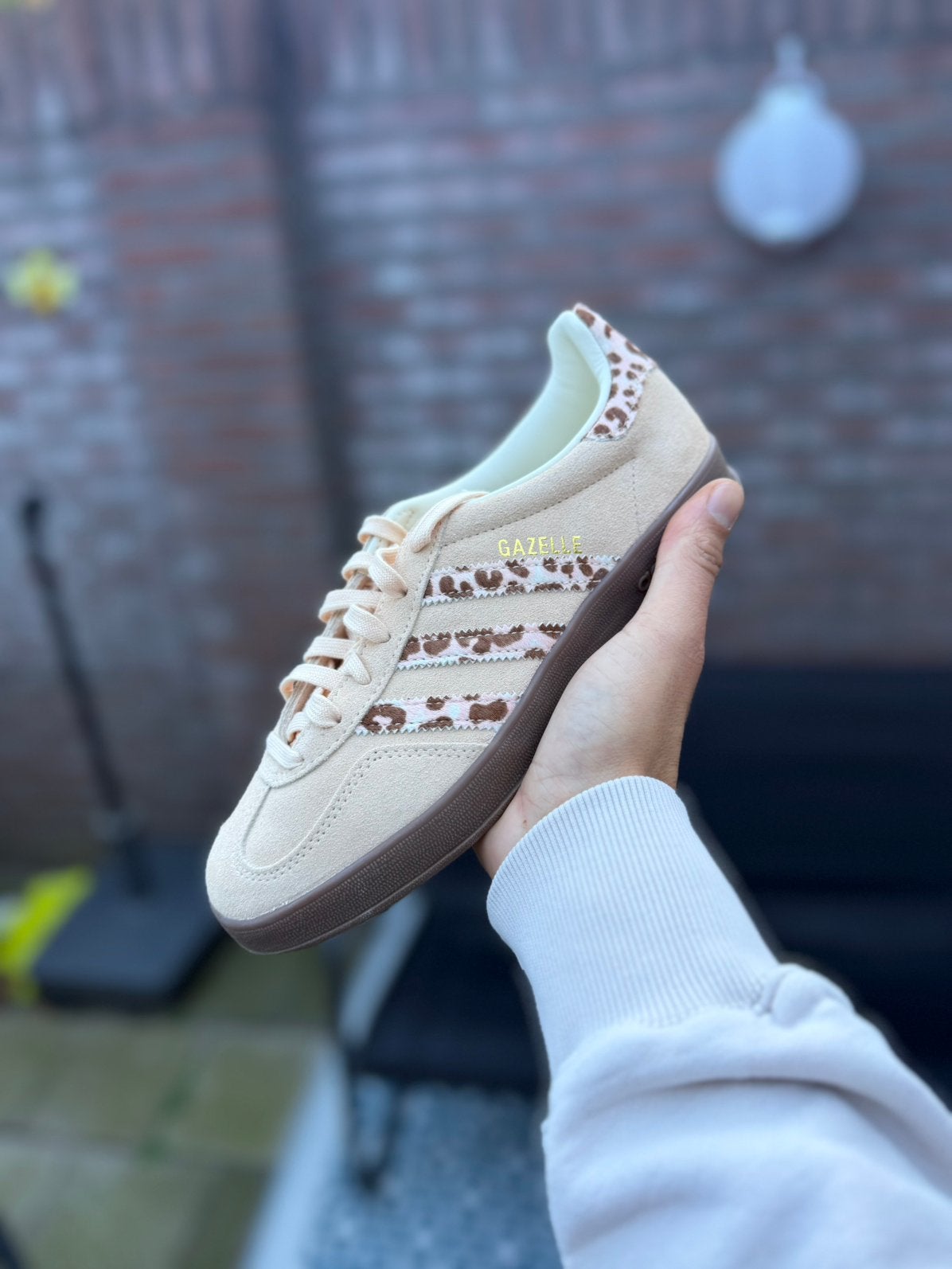 Adidas Gazelle Indoor Leopard Crystal Sand - Maat 37/38/38,5, Kleding | Dames, Ophalen of Verzenden, Beige, Sneakers of Gympen