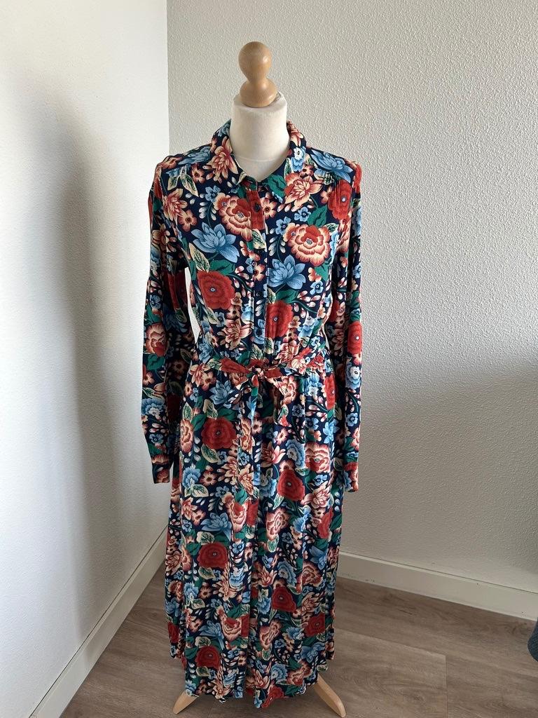 King Louie maat 44 bloemen blouse jurk 3156, Kleding | Dames, Jurken, Blauw, Maat 42/44 (L), Ophalen of Verzenden, Zo goed als nieuw