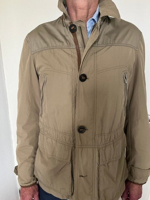 Massimo Dutti jas camel safari model/ doordraag jas, Maat 48/50 (M), Beige, Ophalen of Verzenden, Zo goed als nieuw