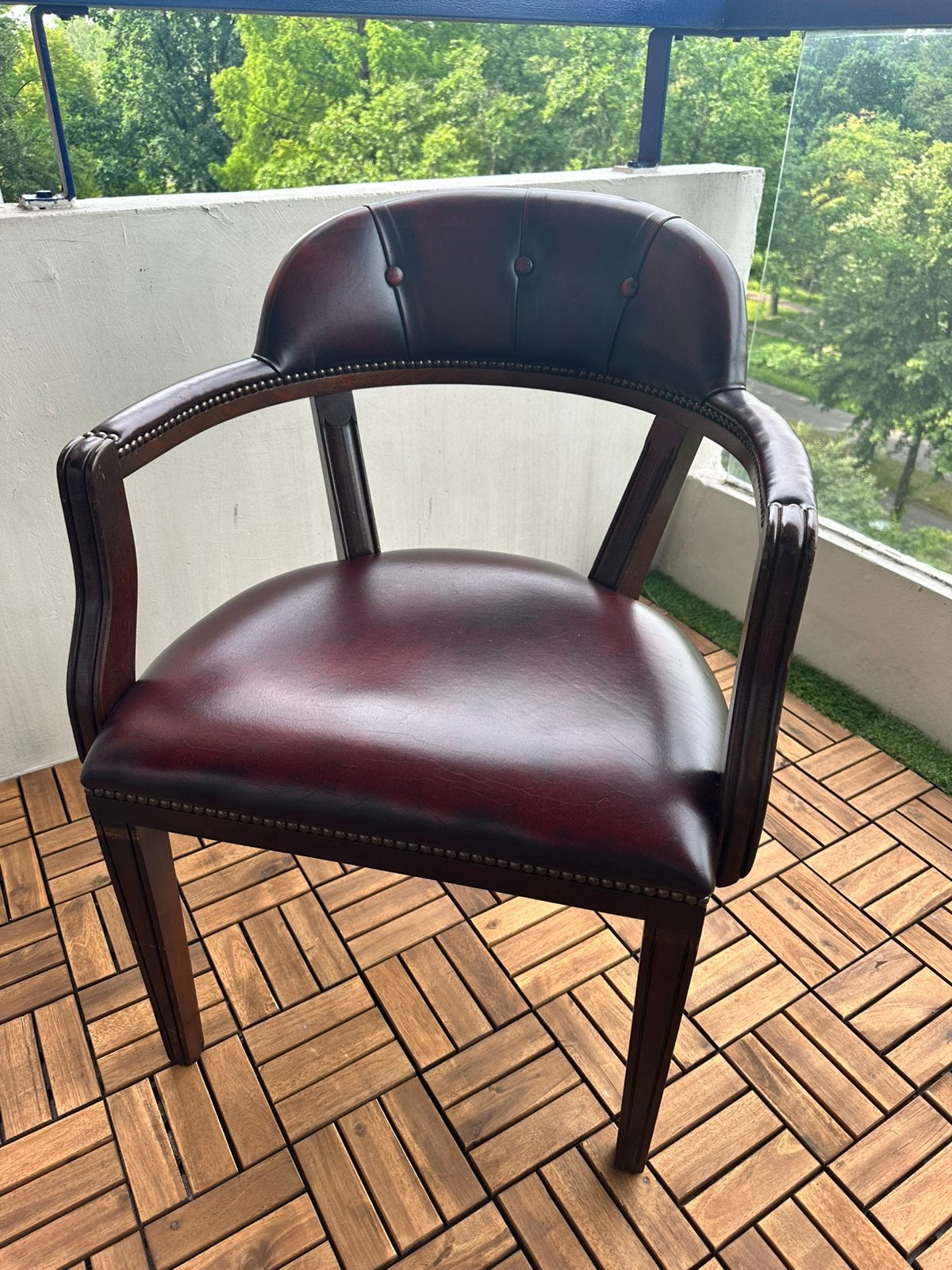 Orginele Engelse Chesterfield Client Chair / Bureaustoel, Ophalen