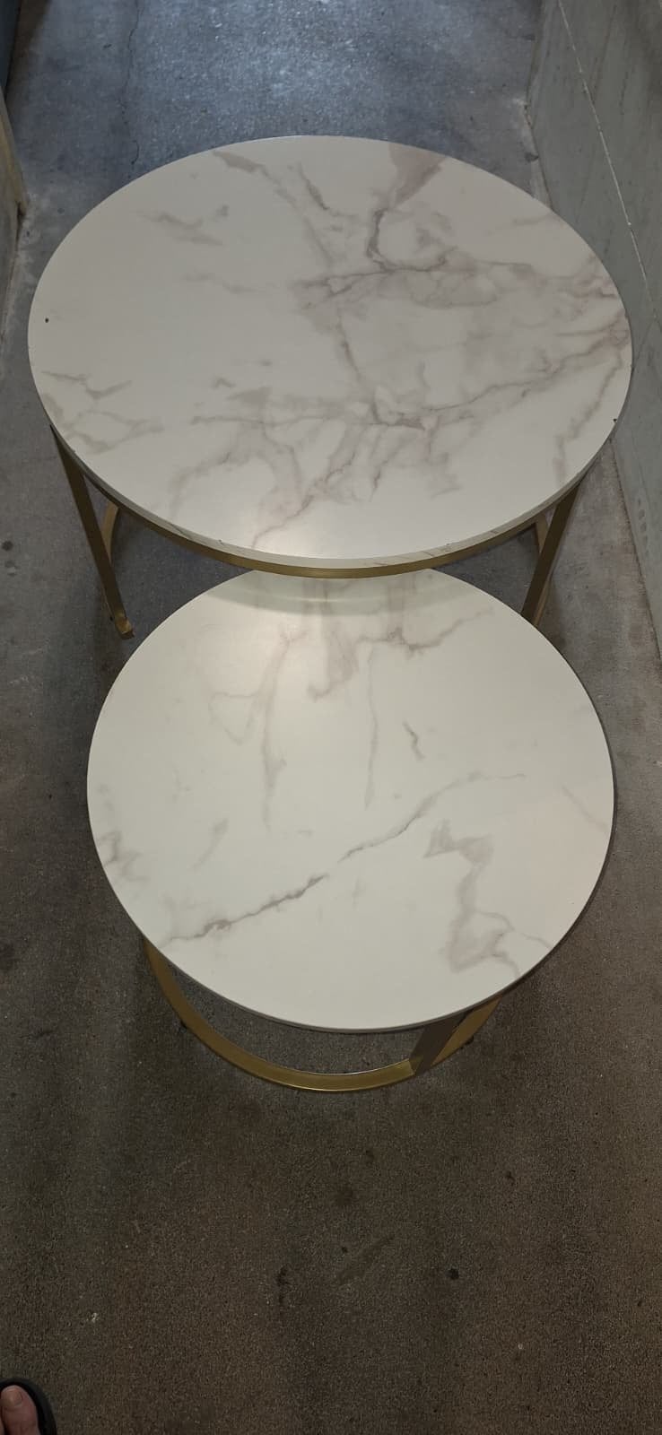 Salontafel set van 2 stuks, Huis en Inrichting, Tafels | Salontafels, Ophalen, Zo goed als nieuw, Rond, 50 tot 100 cm