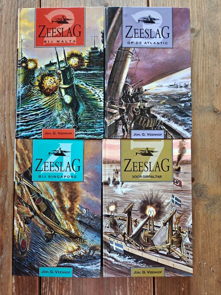 4 Boeken van de serie:  Zeeslag., Ophalen of Verzenden