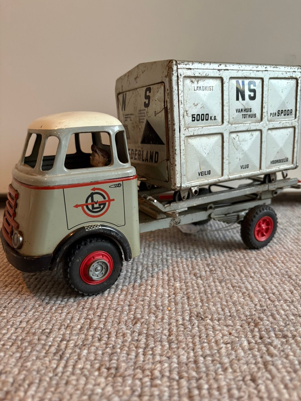 Arnold Daf Van Gend & Loos Containerwagen. Blikkenspeelgoed, Ophalen of Verzenden