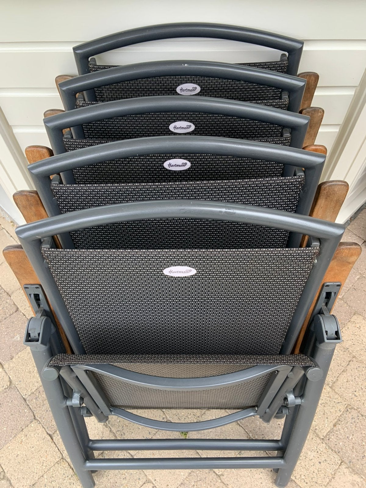 Tuinstoelen antrasiet, Tuin en Terras, Ophalen, Zo goed als nieuw, Aluminium, Verstelbaar