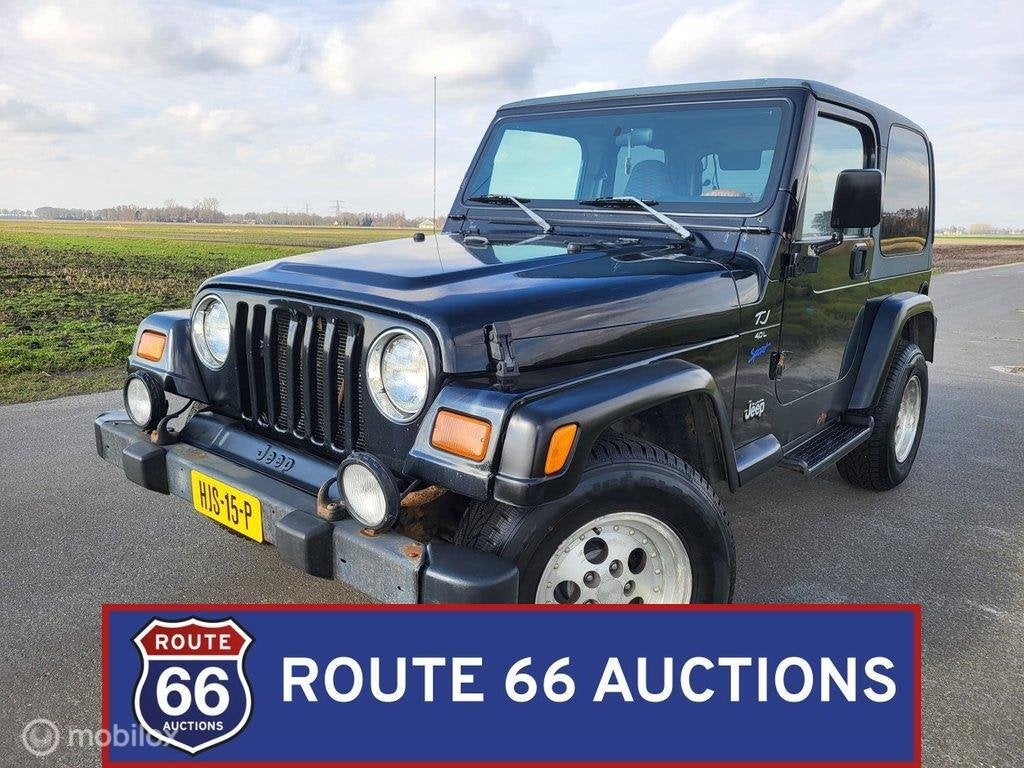 Jeep Wrangler TJ 4.0 Sport | 1998 | Route 66 Auctions, Auto's, Jeep, Overige carrosserieën, Zwart, Bedrijf