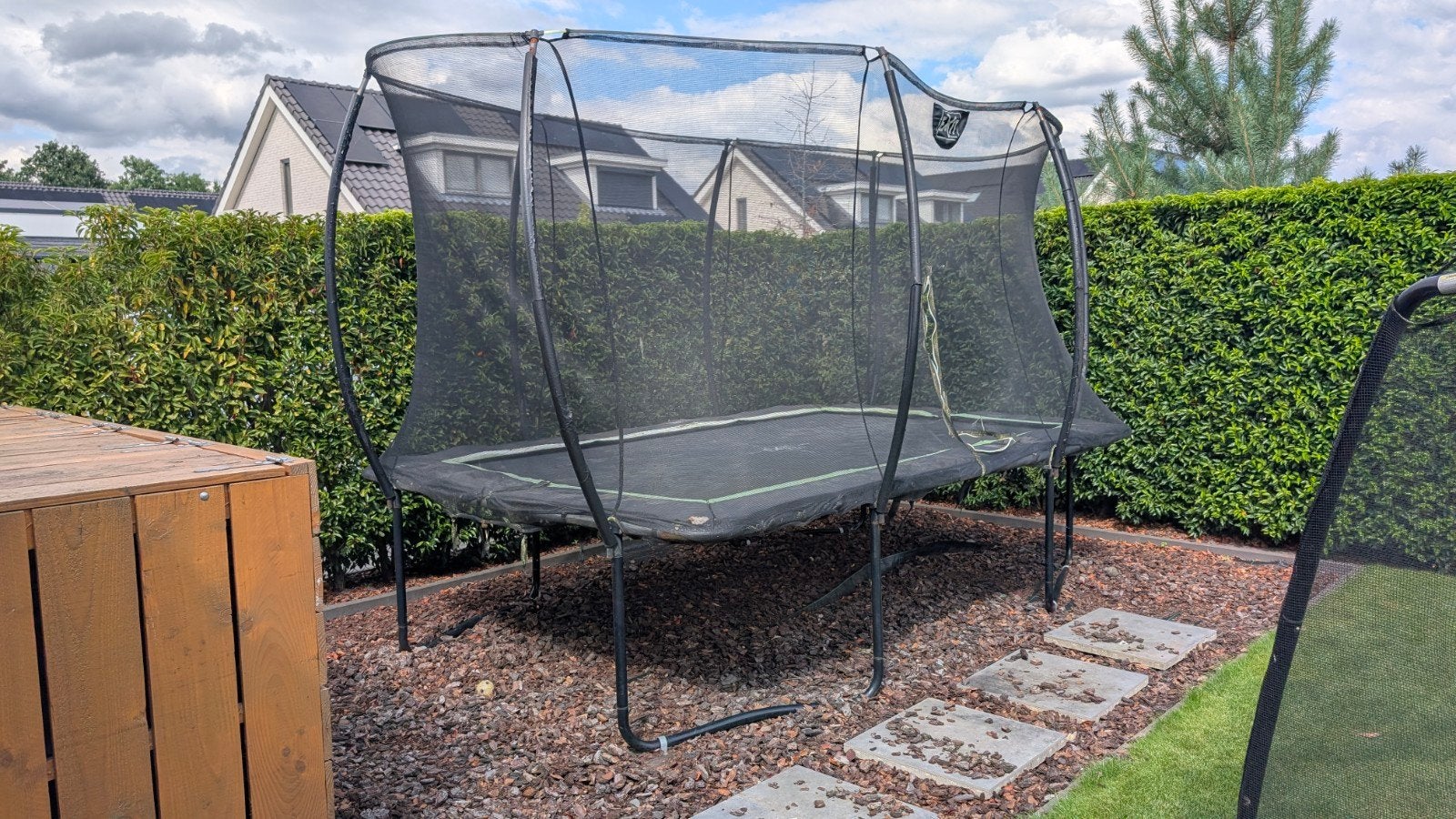 Exit Trampoline met net - Gebruikt 244 bij 366, Ophalen, Gebruikt