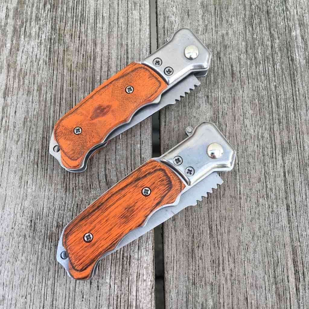 Set van 2x medium survival zakmes (15 cm) met vergrendeling, Verzenden, Nieuw