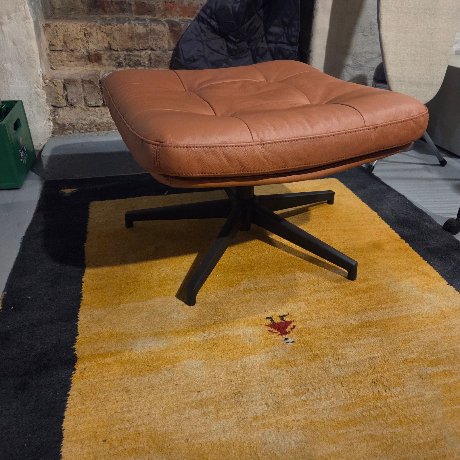 Ikea Hocker - Bruin Leer, Ophalen, Nieuw, Leer, Modern