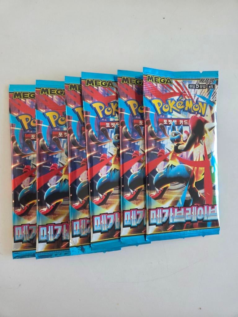 6x Mega Pokémon Booster Packs - Koreaans, Ophalen of Verzenden, Nieuw, Booster