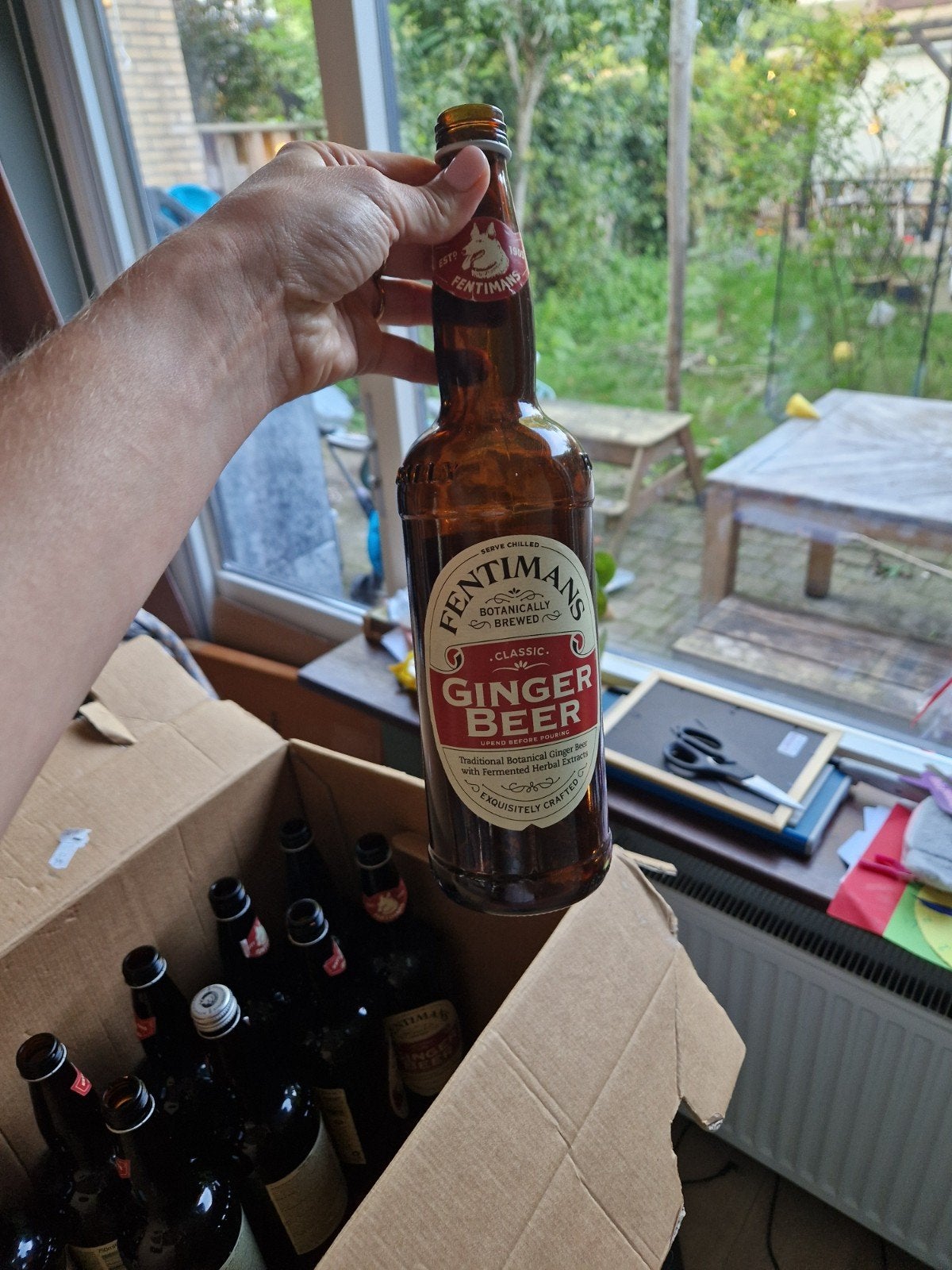 Lege frisdrankflessen, bruine glazen vazen, Gebruikt, Bruin, Ophalen of Verzenden, Glas