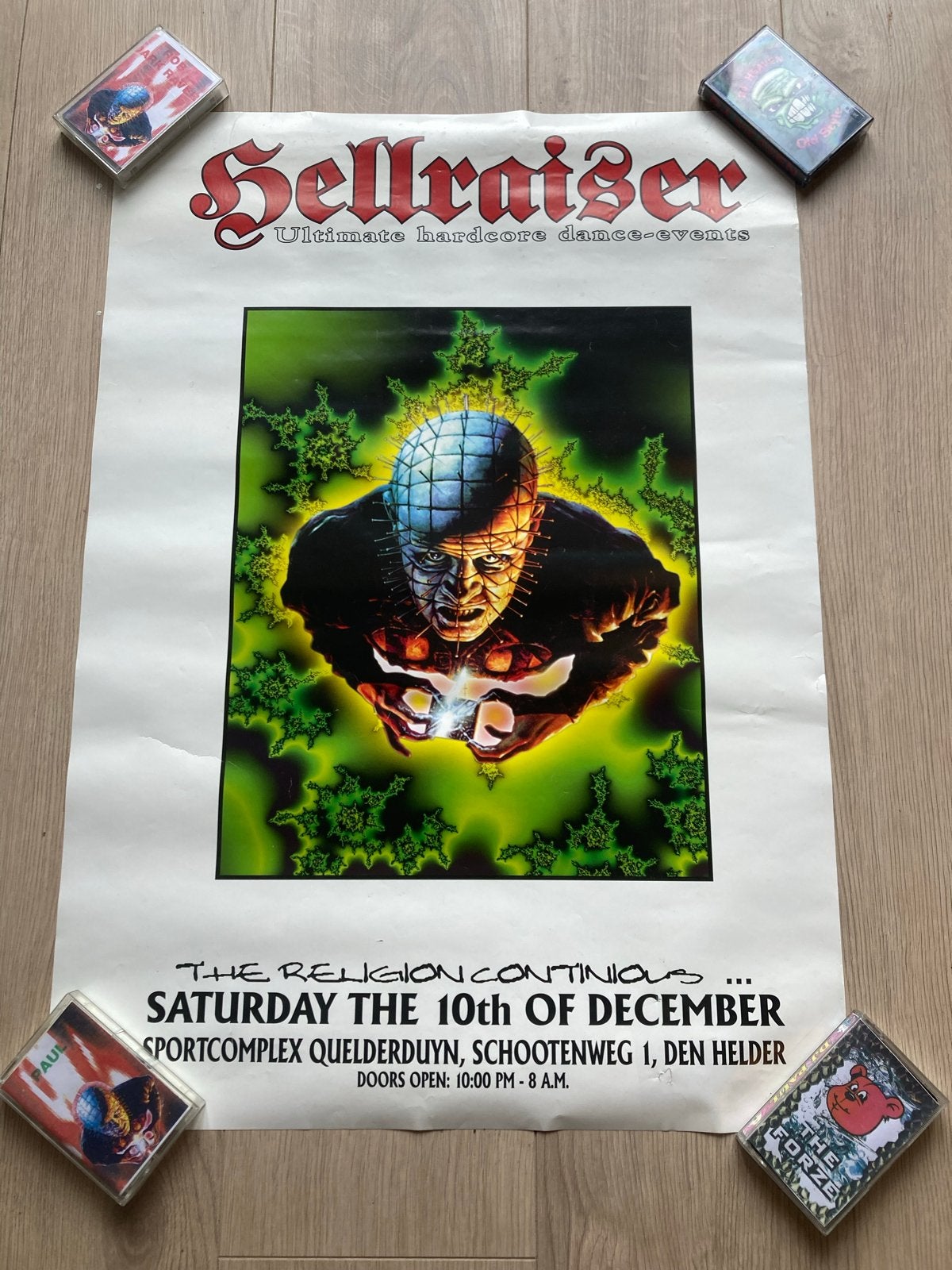 Poster ISP Hellraiser Ultimate Hardcore Dance-Events, Ophalen of Verzenden, A1 t/m A3, Muziek, Rechthoekig Staand