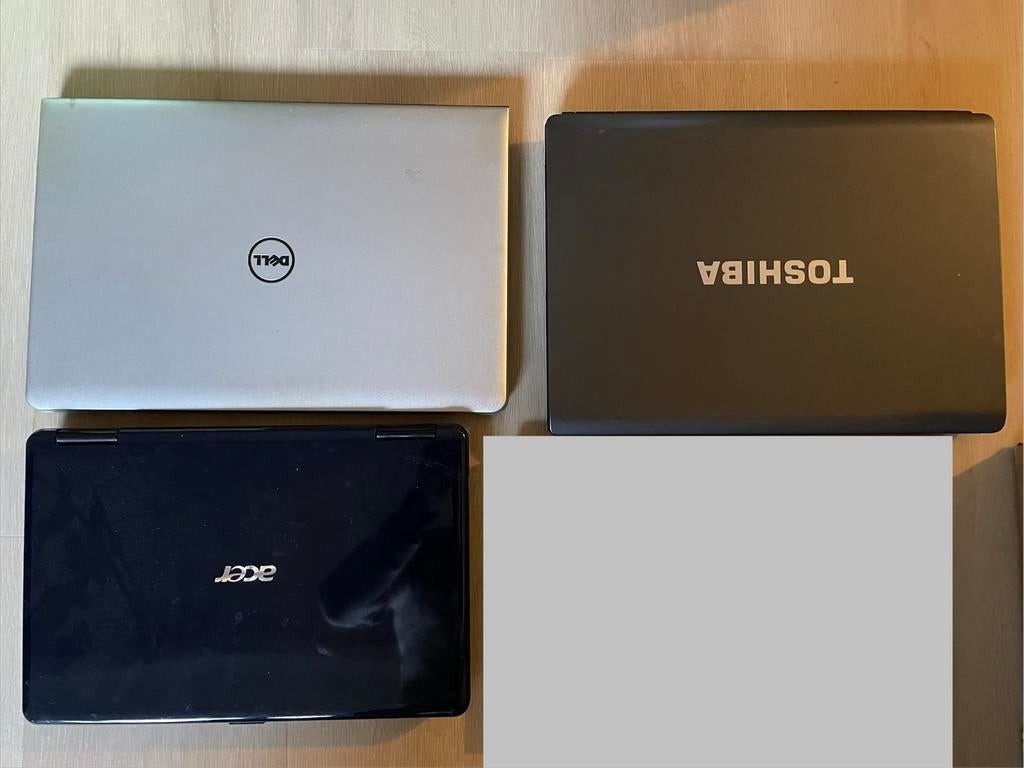 3x Laptops Toshiba Acer Dell, HDD, Ophalen of Verzenden, Niet werkend, 15 inch
