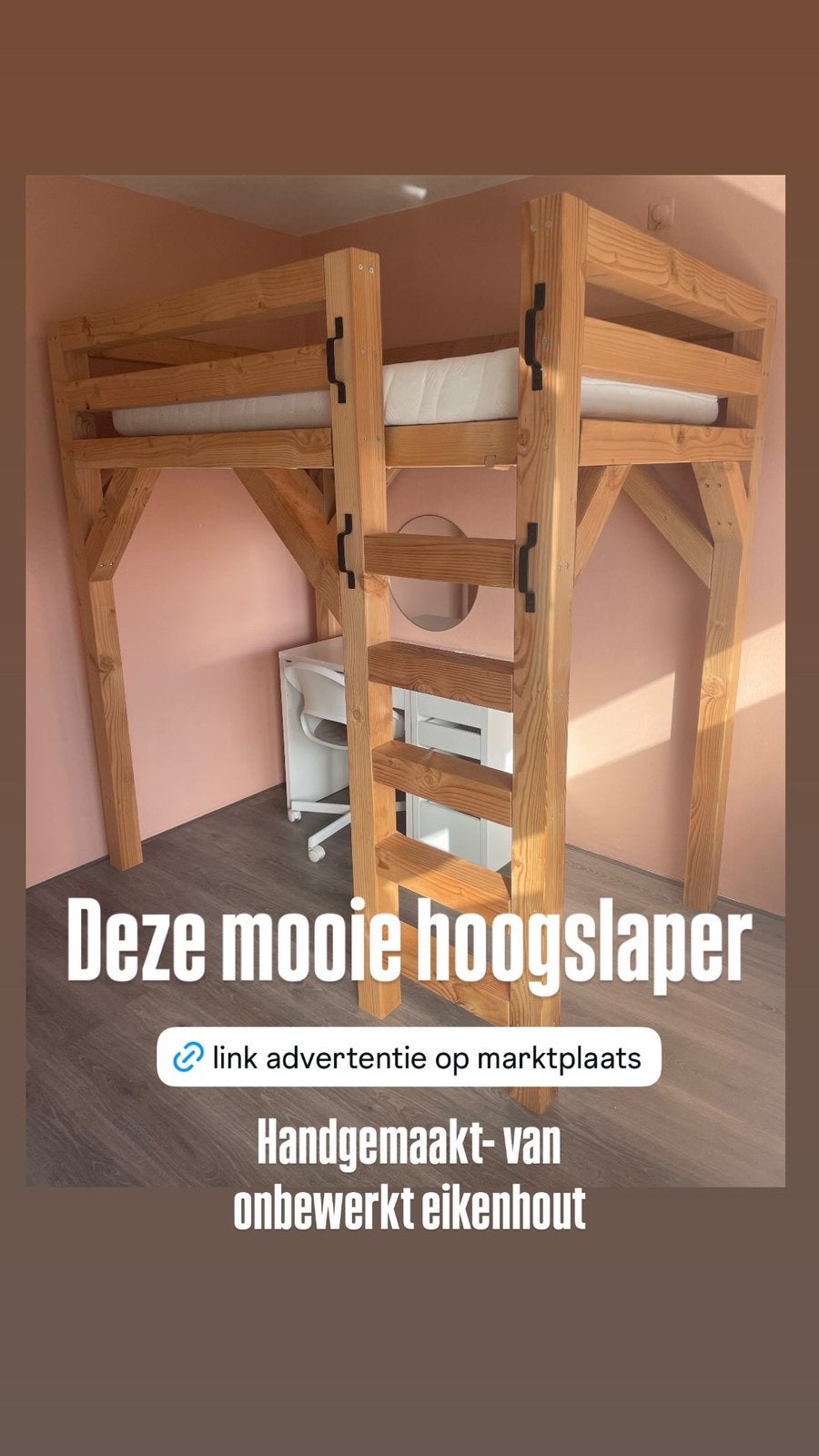 Hoogslaper NU €250.- incl matras (met afritsbare hoes), Ophalen, Zo goed als nieuw, Hoogslaper