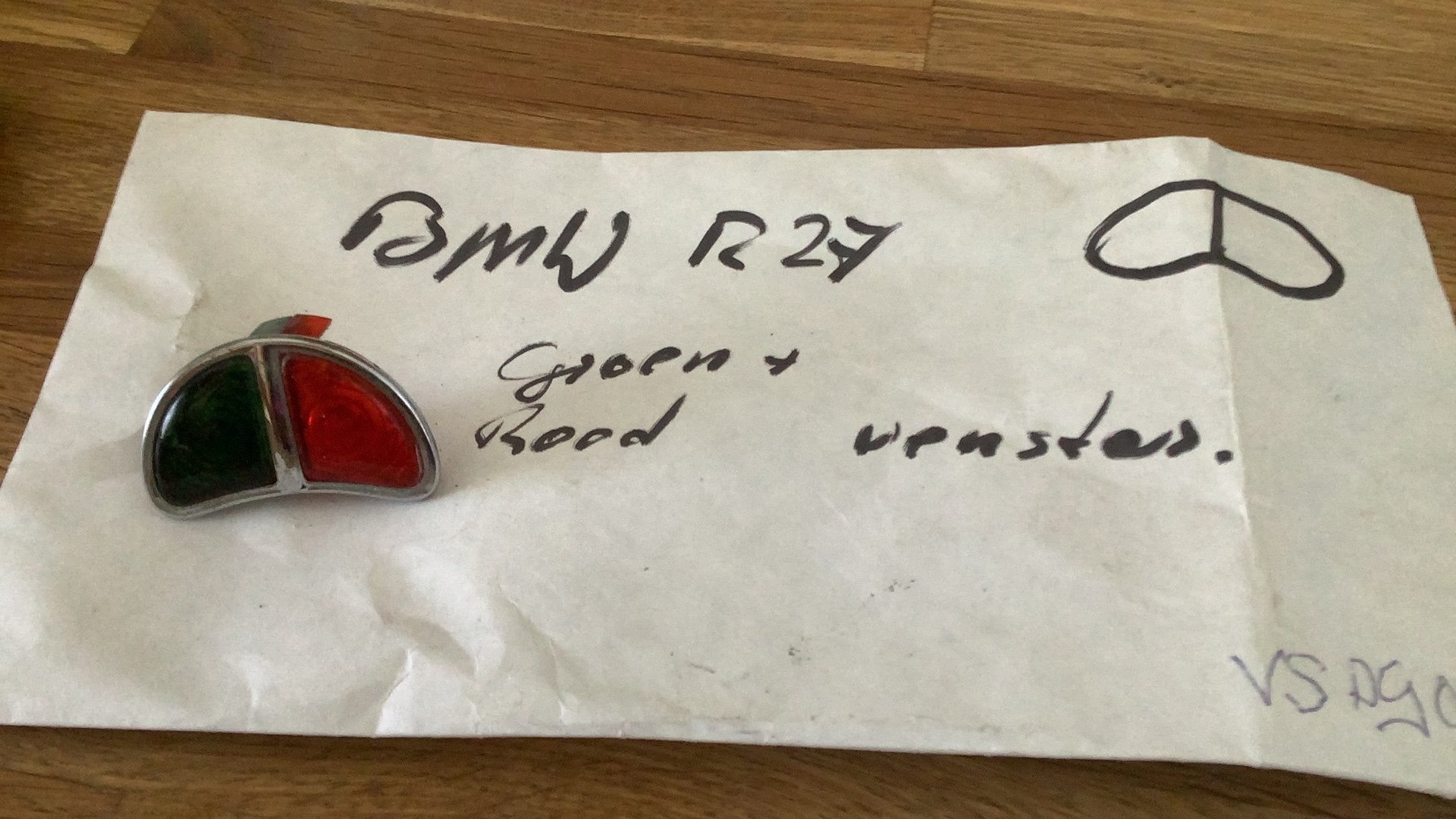 Groen rood venster koplamp BMW R27, Motoren, Onderdelen | BMW, Ophalen of Verzenden, Gebruikt