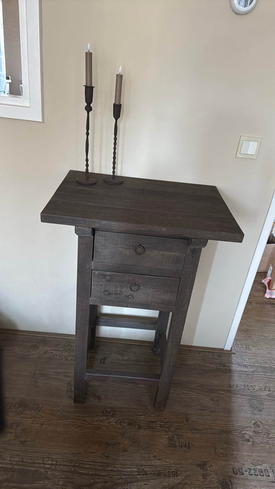 Sober driftwood sidetable, Huis en Inrichting, Ophalen, Zo goed als nieuw, 25 tot 50 cm, Rechthoekig