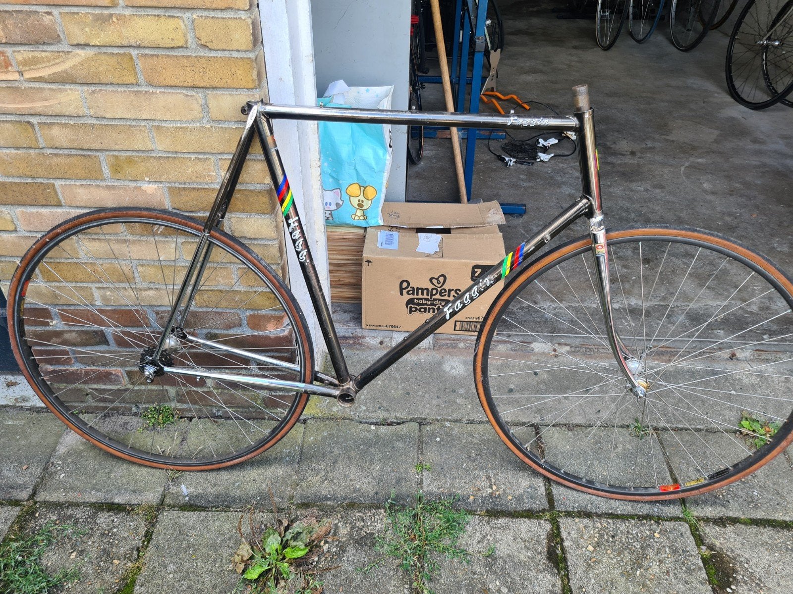 Faggin frame met Campagnolo wielen, Ophalen, Frame