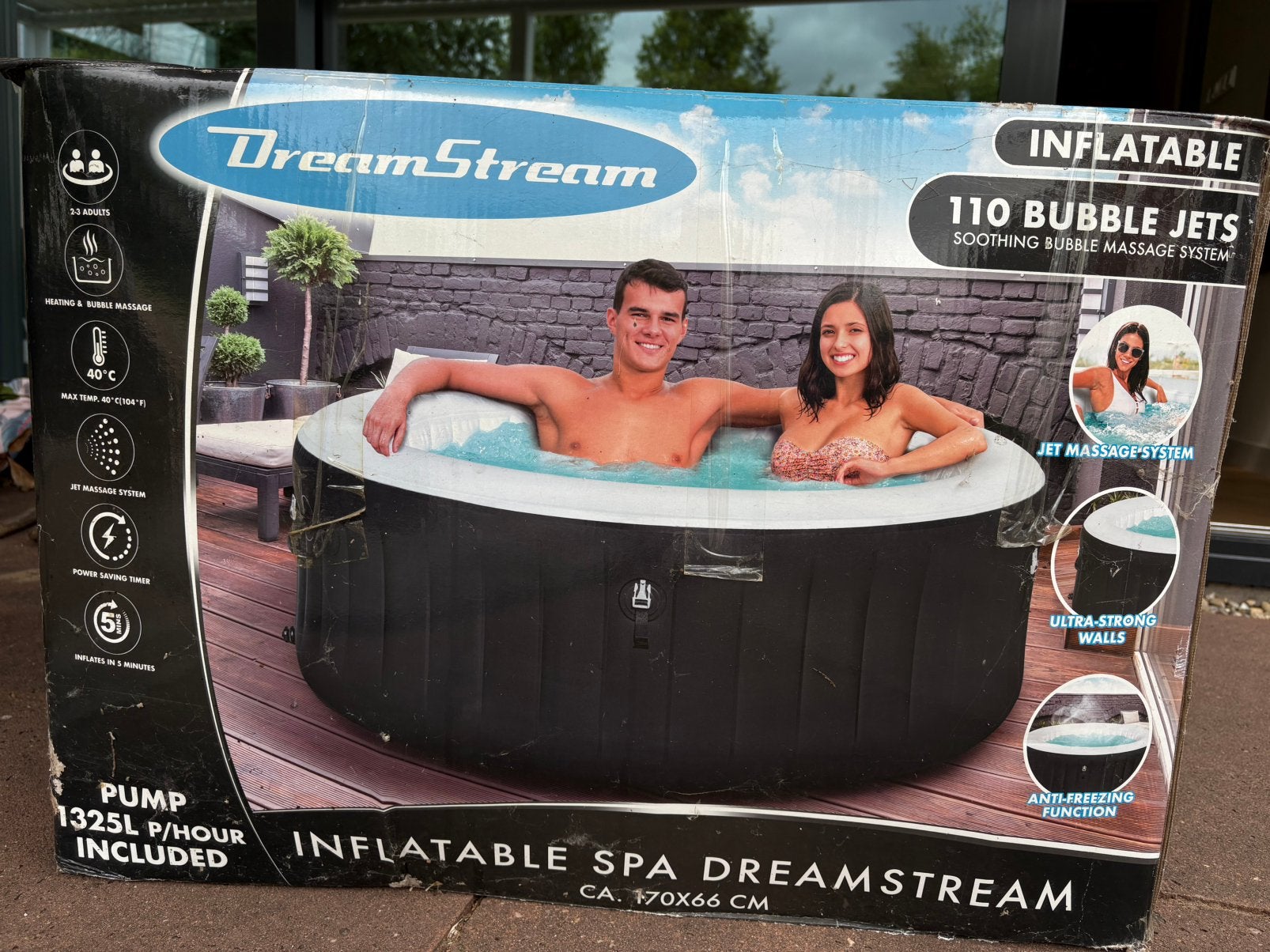 Opblaasbare Spa / jacuzzi 2-3 personen, Tuin en Terras, Bubbelbaden en Hottubs, Ophalen, Zo goed als nieuw, Filter, Opblaasbaar