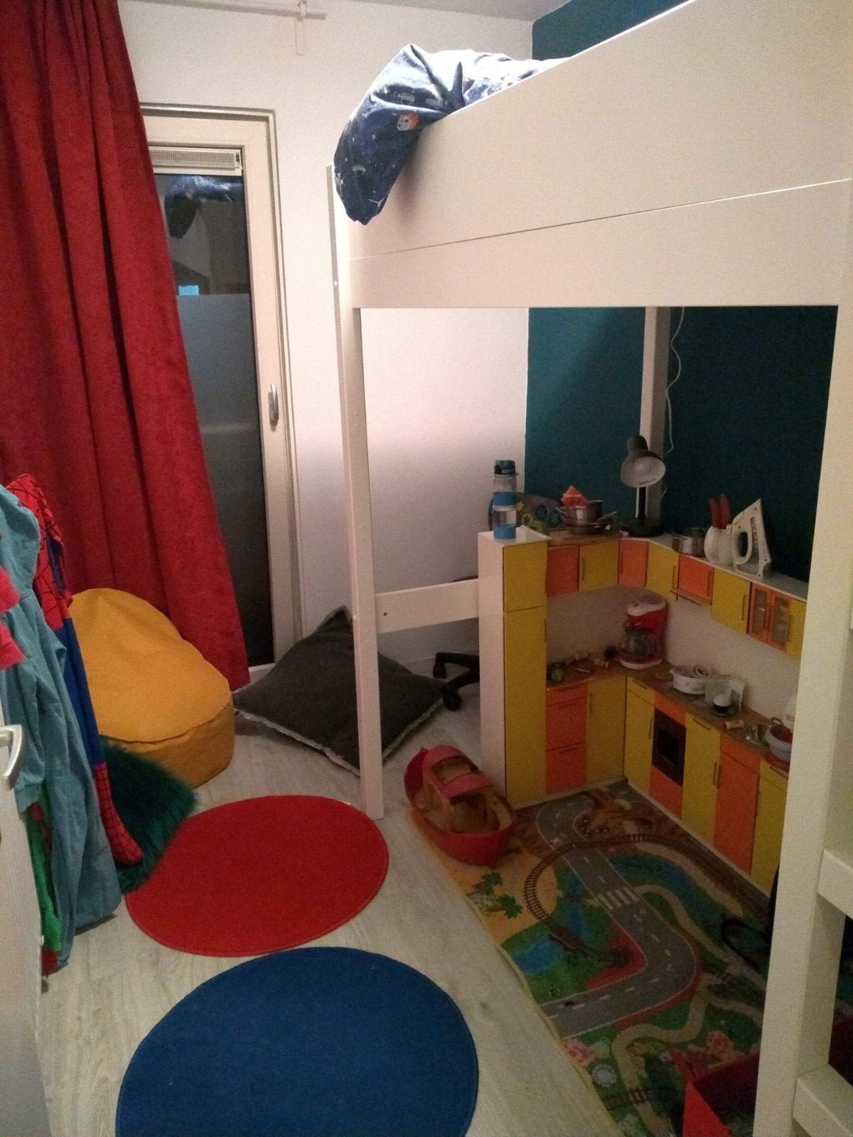 Witte Hoogslaper, Zo goed als nieuw, Ophalen, 100 cm, Hoogslaper, Eenpersoons