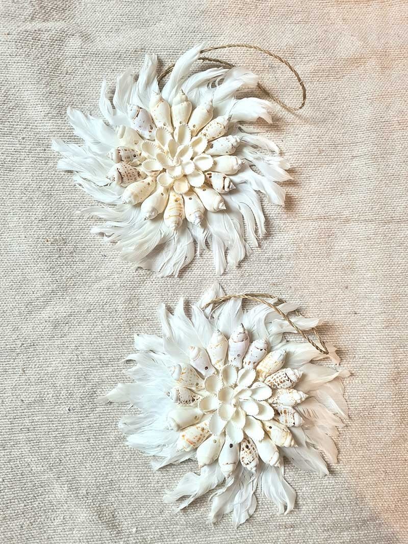 veren schelpen hanger bulu uit bali, Ophalen of Verzenden, Tropical home, 6951nk, Nieuw