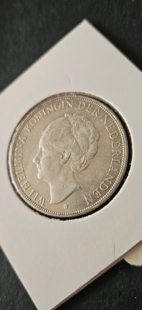 Zilveren rijksdaalder 1929 wilhelmina Topkwaliteit zie foto', Postzegels en Munten, Munten | Nederland, Zilver, Ophalen of Verzenden