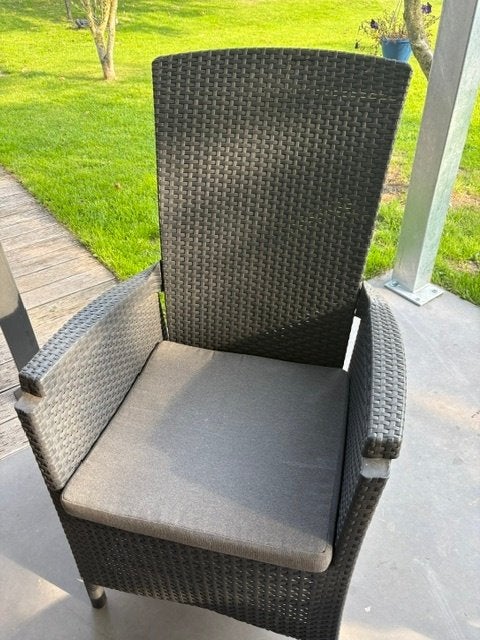 Verstelbare tuinstoelen (6 stuks) antraciet Allibert, Tuin en Terras, Tuinstoelen, Ophalen, Zo goed als nieuw, Kunststof