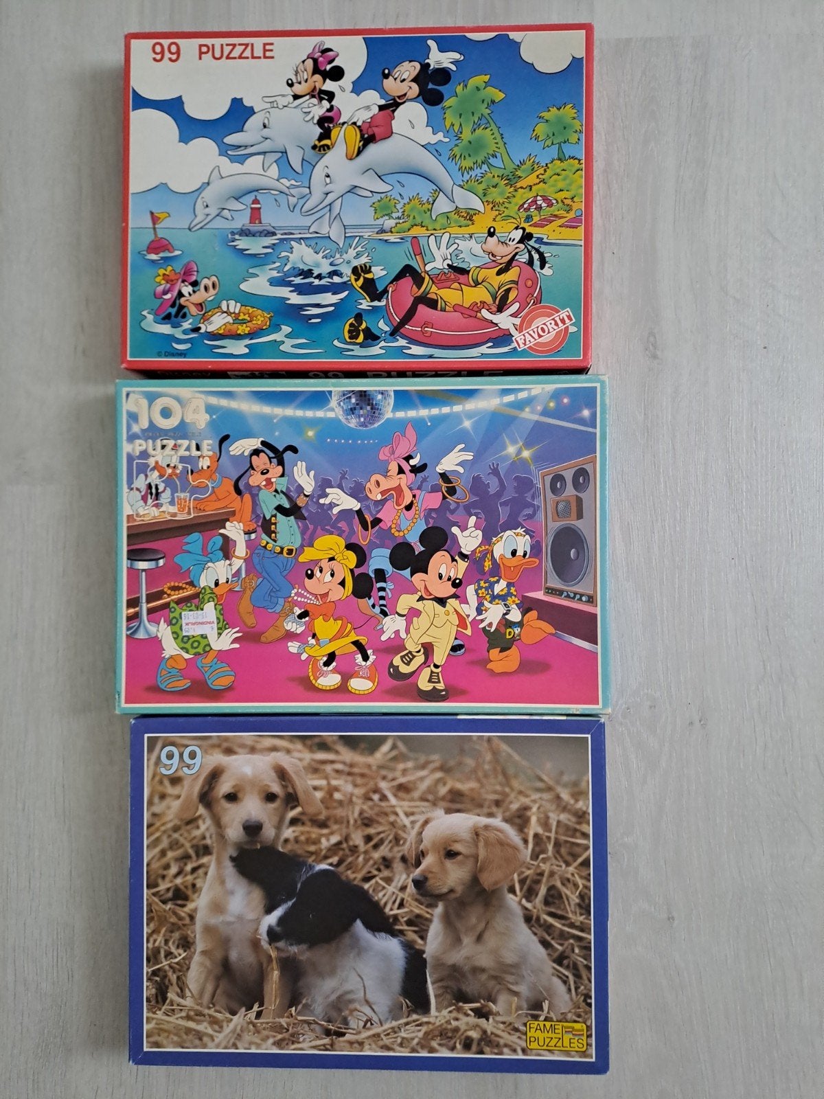 3 puzzels 99 stukjes, Ophalen, Meer dan 50 stukjes