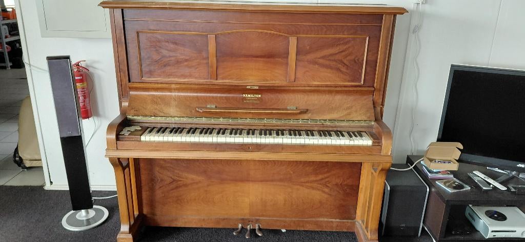 Piano Hamilton Chicago, Muziek en Instrumenten, Piano's, Ophalen, Gebruikt, Bruin, Piano