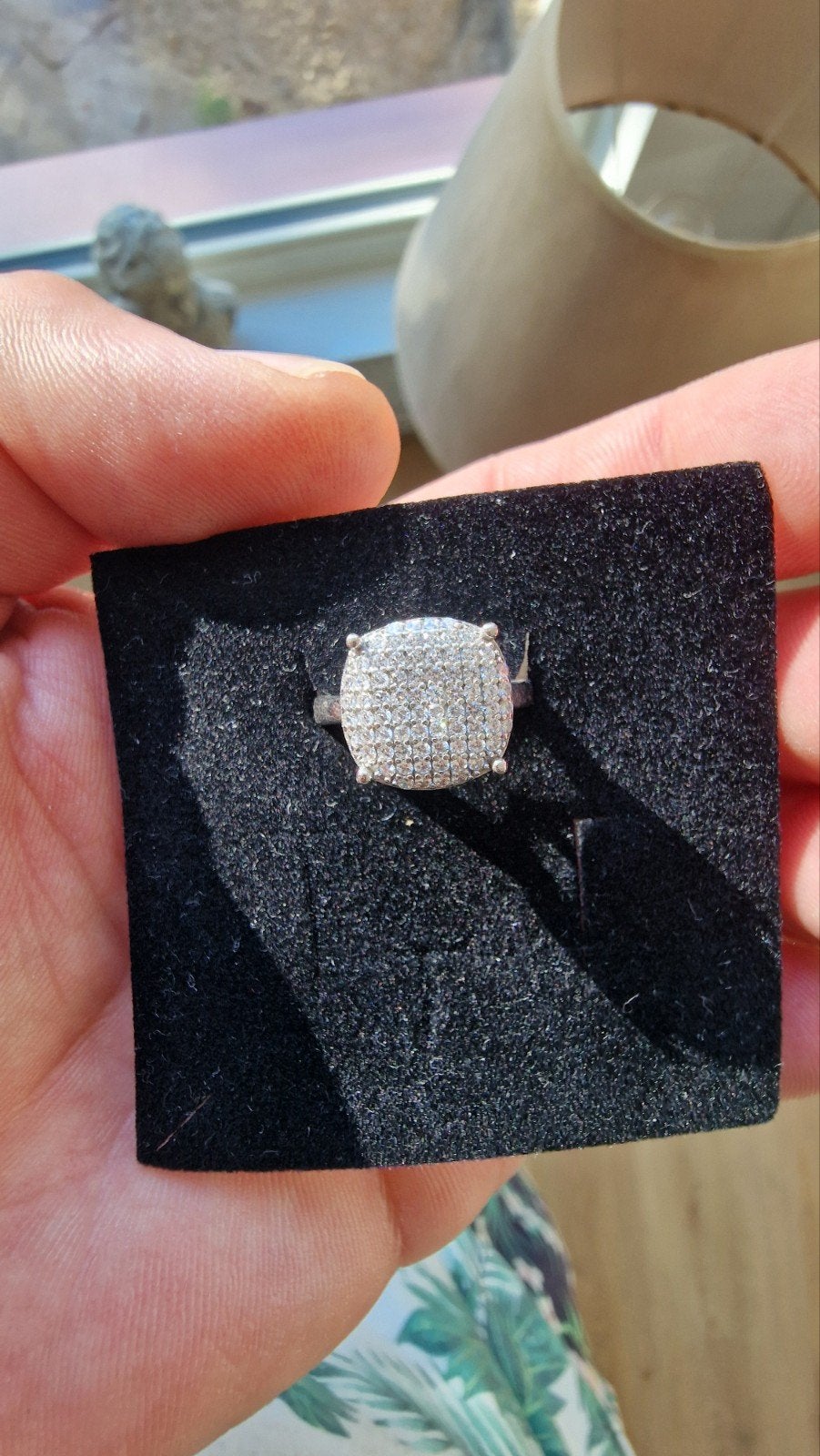 Zilveren ring met schitterende cz steentjes, Met kristal, Ophalen of Verzenden, Zo goed als nieuw, 17 tot 18