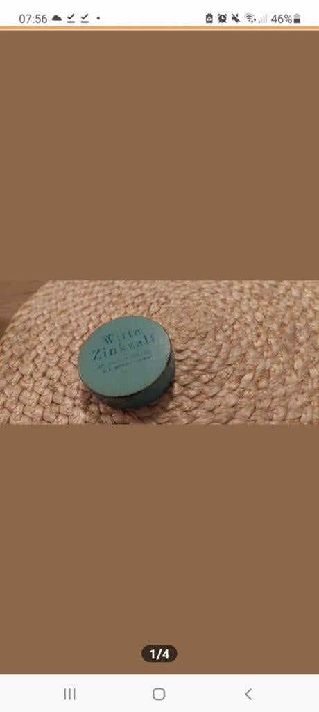 Oud APOTHEKERS blikje  WITTE Zink Zalf BLIKJE, Ophalen of Verzenden
