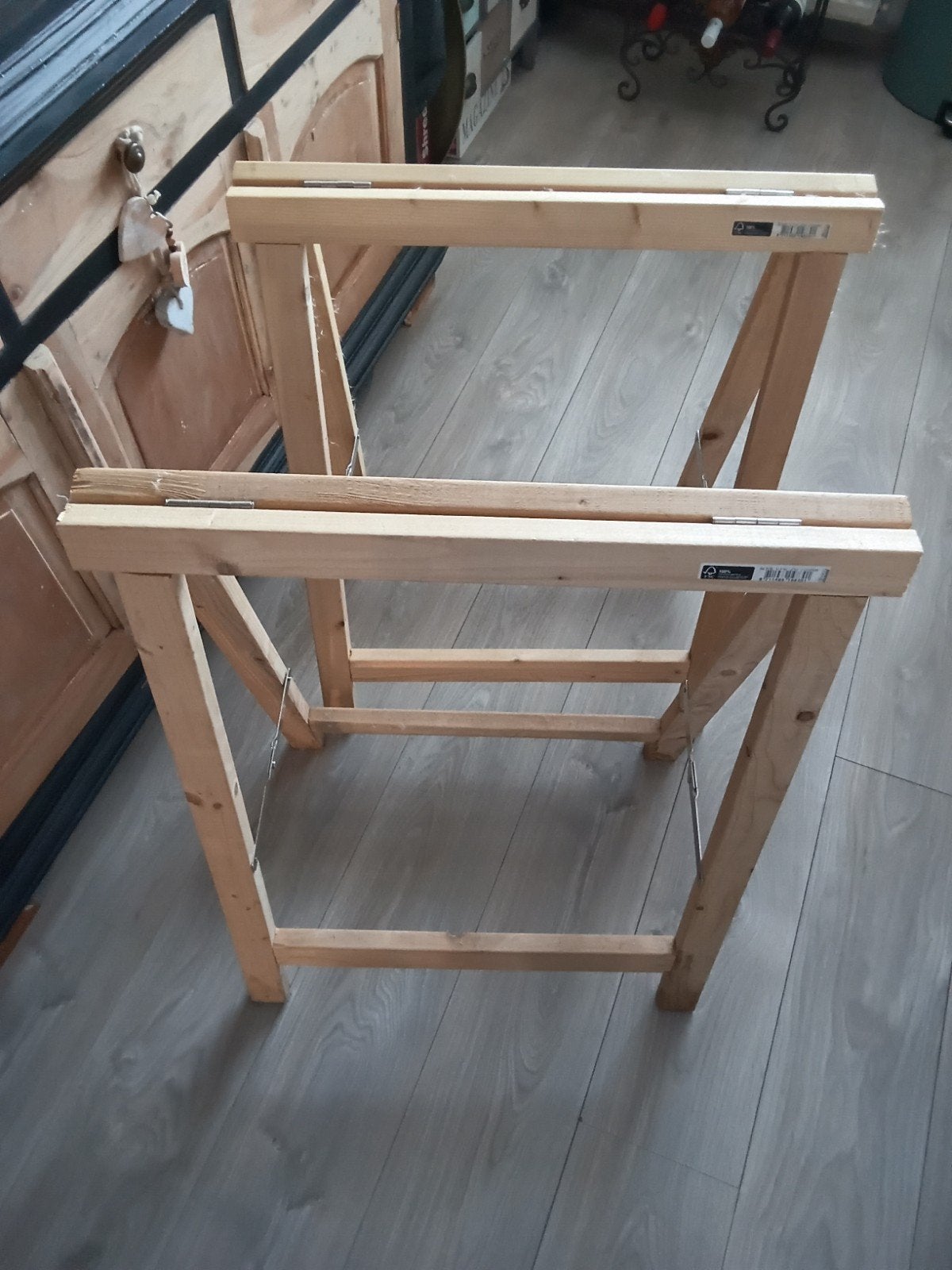Twee houten schragen, inklapbaar, Ophalen, Gebruikt, Overige typen
