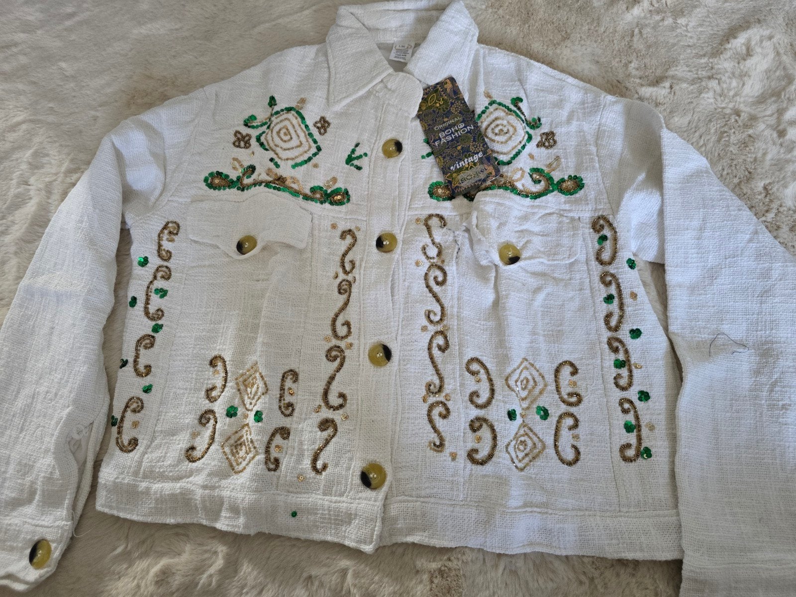 Prachtige jas met pailetten boho fashion India orgine €99.95, Verzenden, Nieuw, Maat 46/48 (XL) of groter
