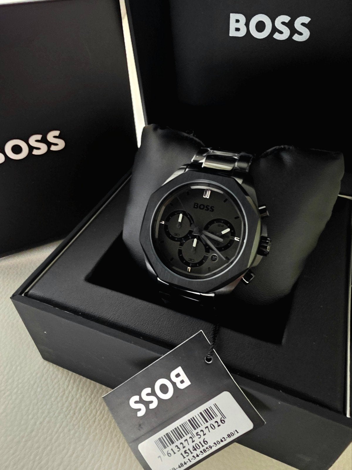 Originele Hugo Boss HB1514016 Cloud herenhorloge NIEUW 44MM, Overige merken, Staal, Staal, Polshorloge