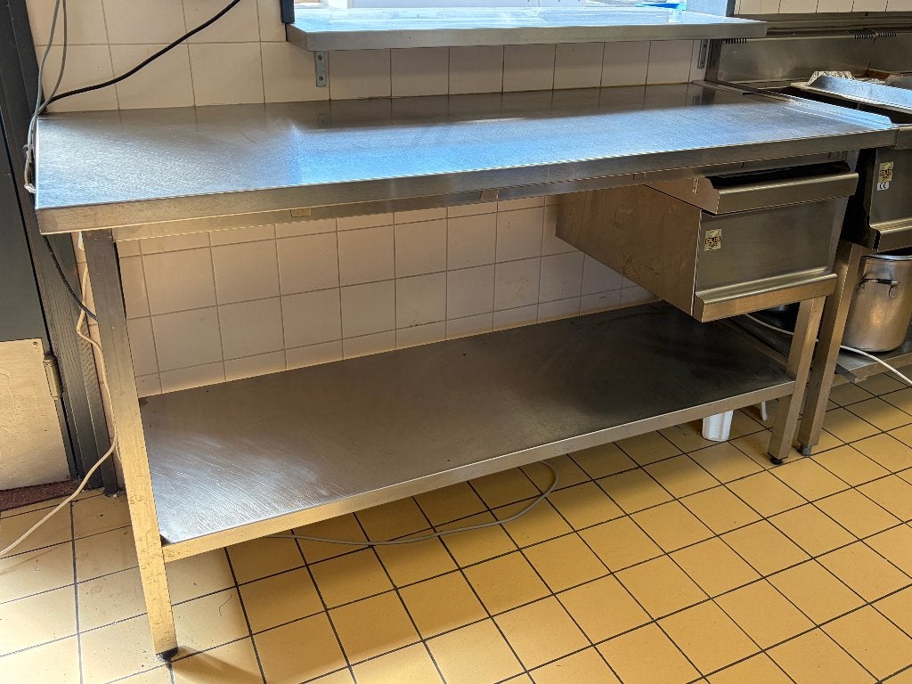 RVS Olis werkbank met lade, Ophalen, Zo goed als nieuw, 170 cm of meer