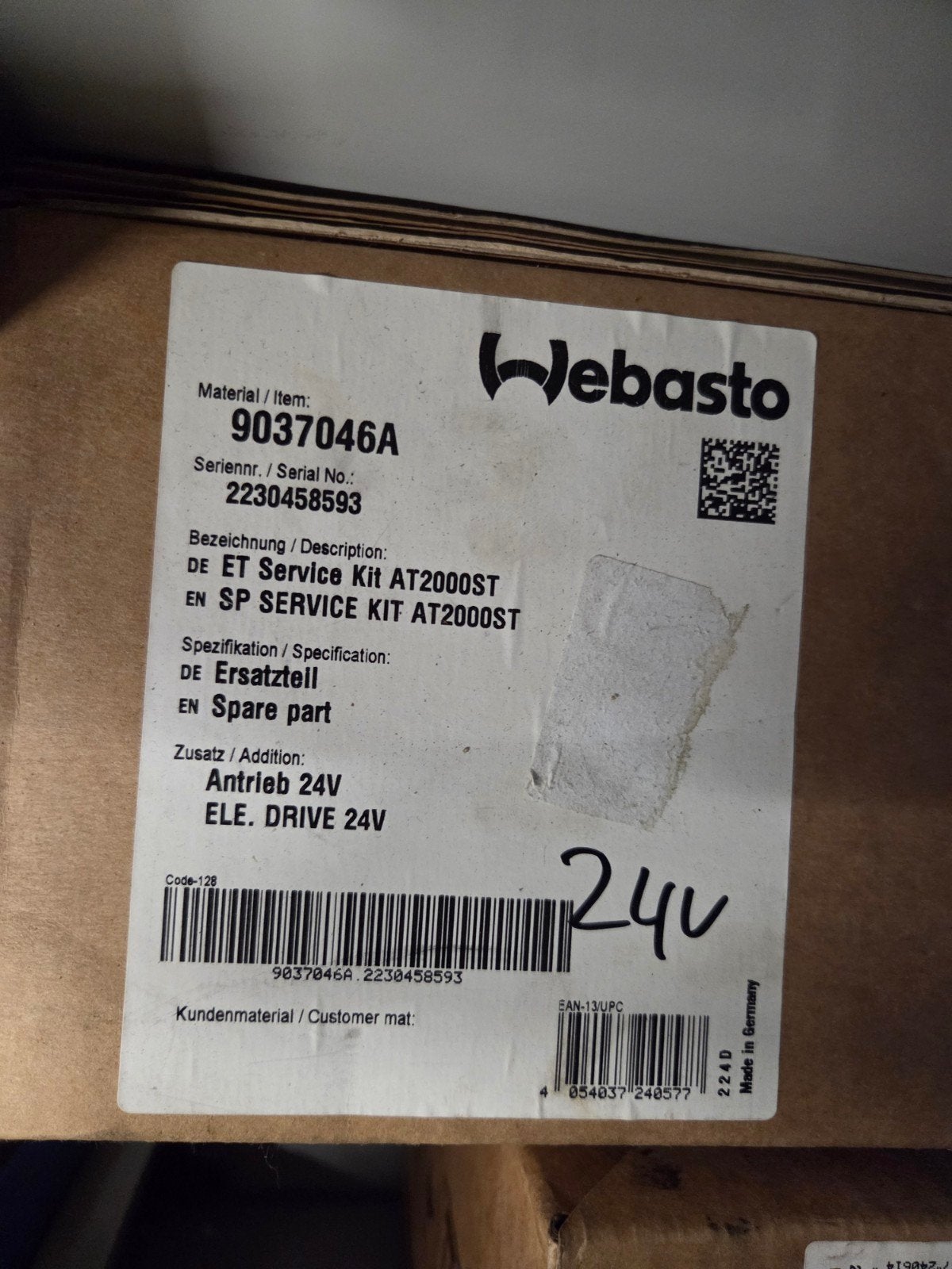 Webasto Service Kit AT2000ST 24V - Nieuw, Ophalen of Verzenden