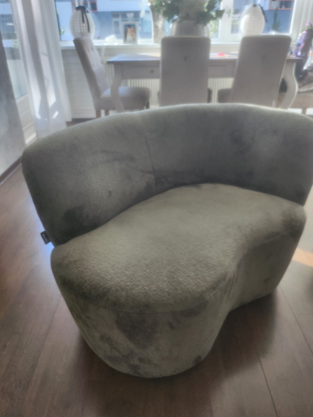 WOOOD fauteuil Stone warmgroen velvet structuur, Huis en Inrichting, Ophalen, 75 tot 100 cm, Zo goed als nieuw, 75 tot 100 cm