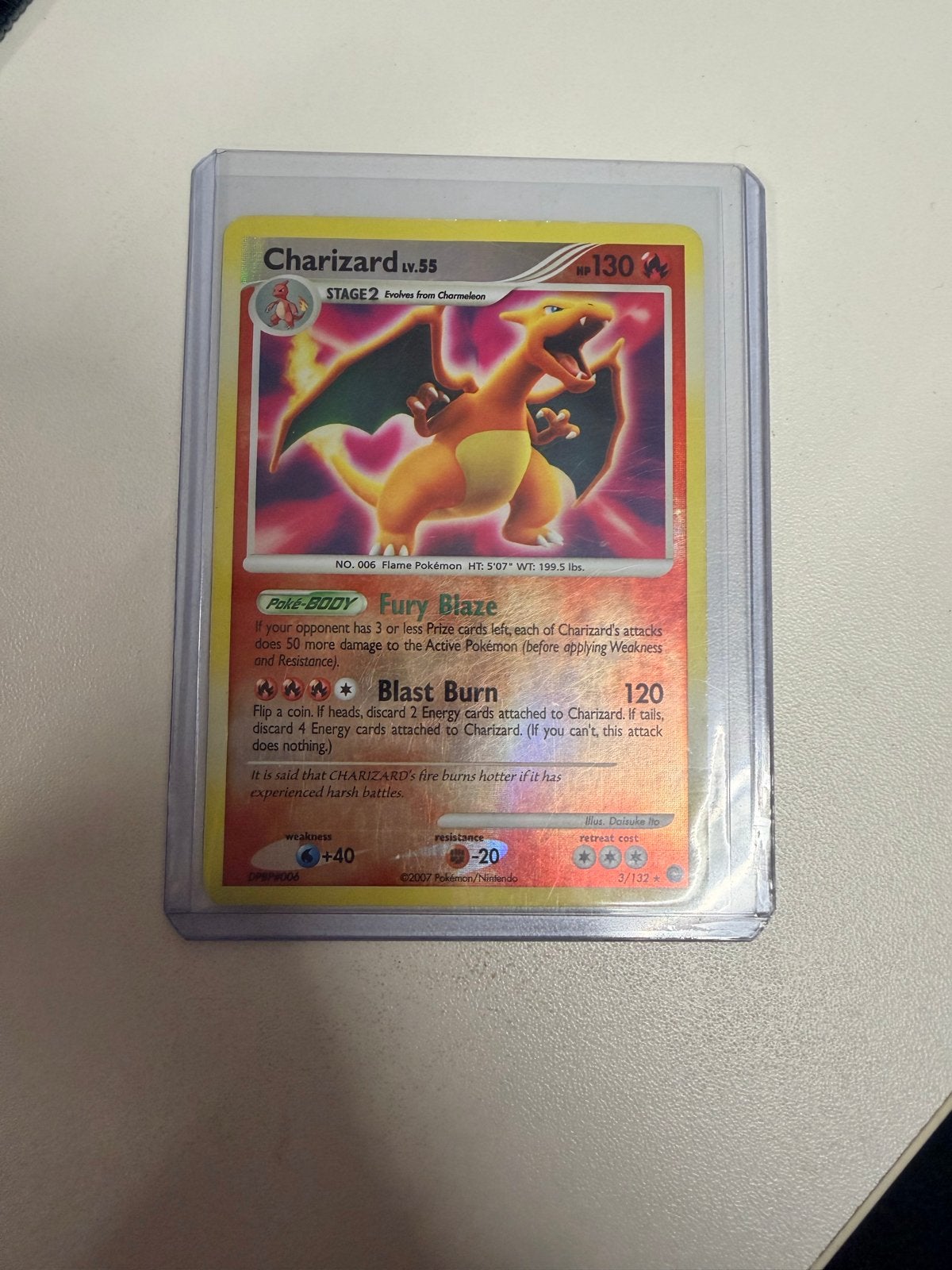Charizard 3/132 Reverse Holo Pokémon Kaart, Ophalen, Zo goed als nieuw, Losse kaart, Foil
