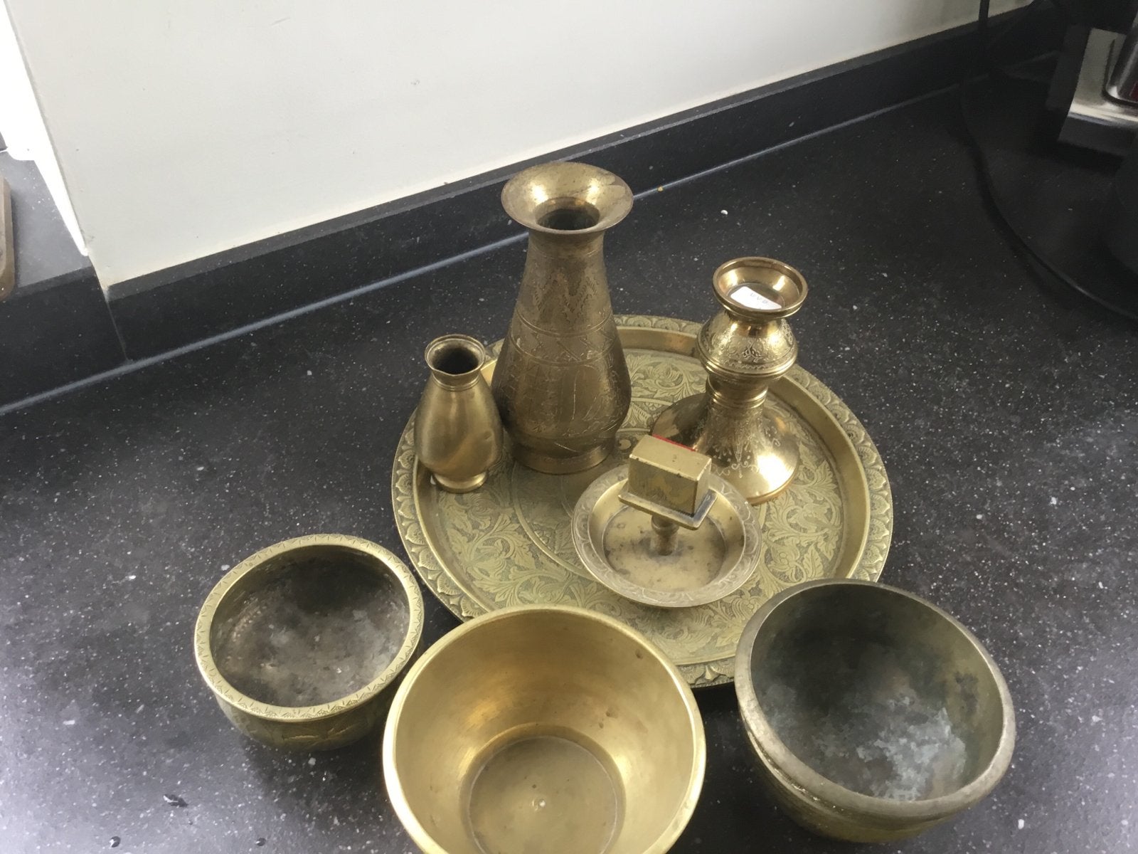 Antieke koperen en bronzen rook set, Indonesie, Ophalen of Verzenden, Koper